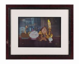 BEAUTY AND THE BEAST (1991) - Framed Limited Edition "Wishing For Romance" Hand-Painted Animation Ce