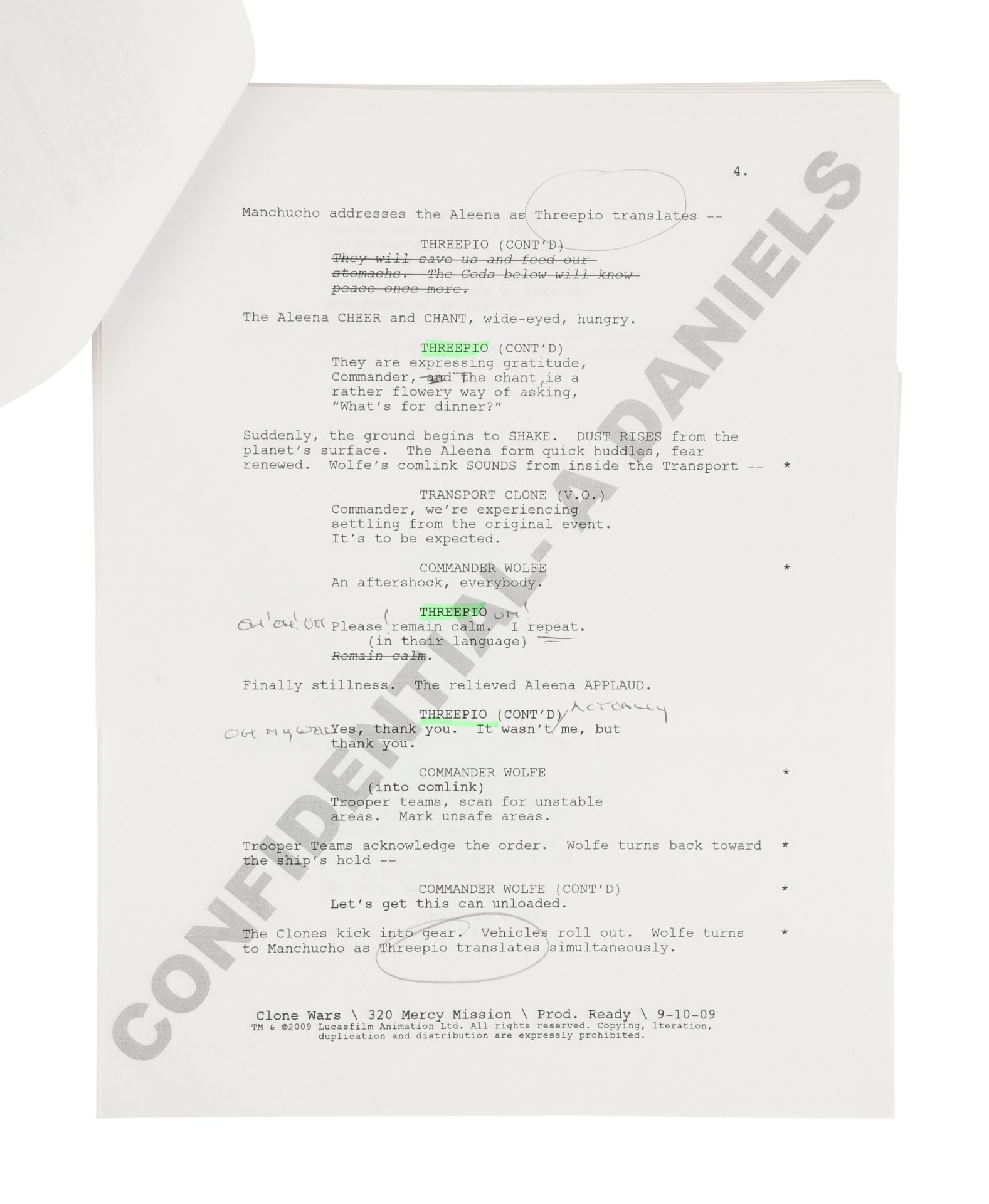STAR WARS: THE CLONE WARS (2008-2020) - Anthony Daniels Collection: Pair of Anthony Daniels' Scripts - Image 7 of 12