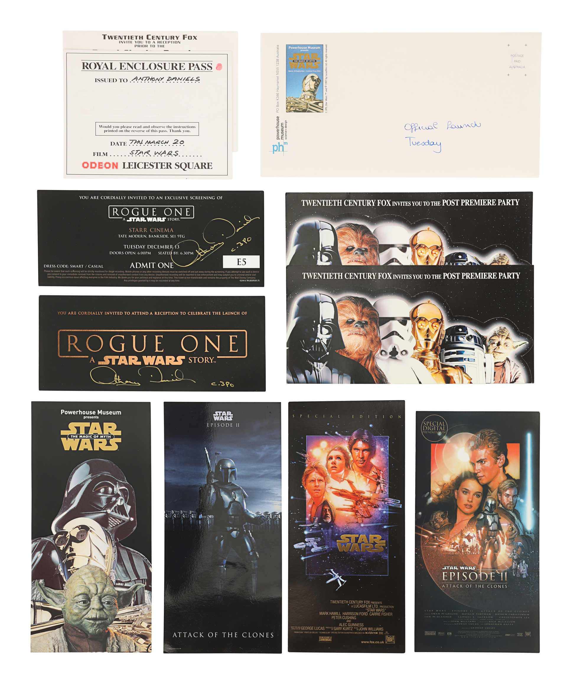 STAR WARS: VARIOUS PRODUCTIONS - Anthony Daniels Collection: Special Edition Invitations, Attack of