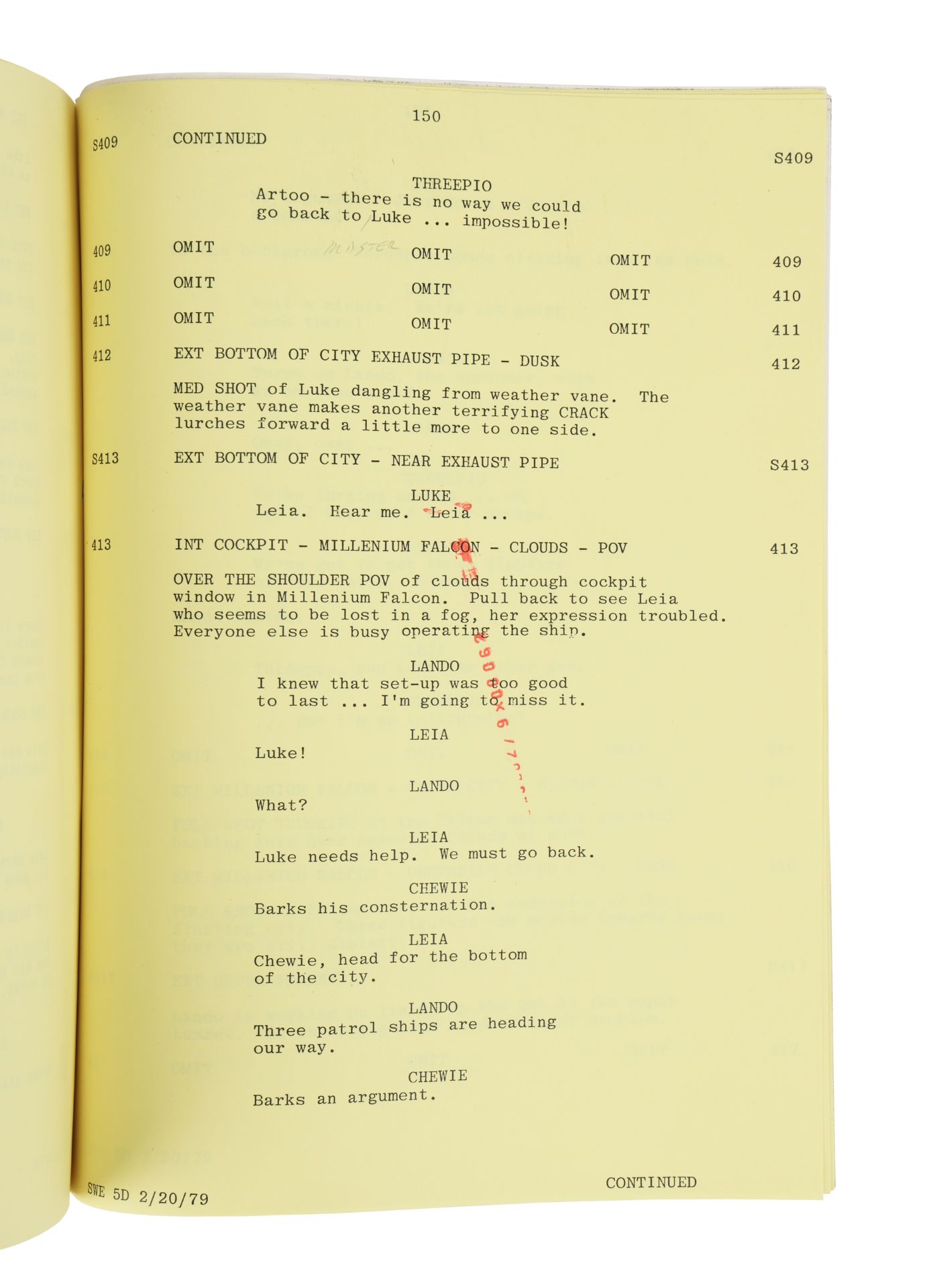 STAR WARS: THE EMPIRE STRIKES BACK (1980) - Anthony Daniels Collection: Hand-annotated Partial Scrip - Image 11 of 12
