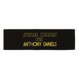 STAR WARS: THE FORCE AWAKENS (2015) - Anthony Daniels Collection: Anthony Daniels' Chairback