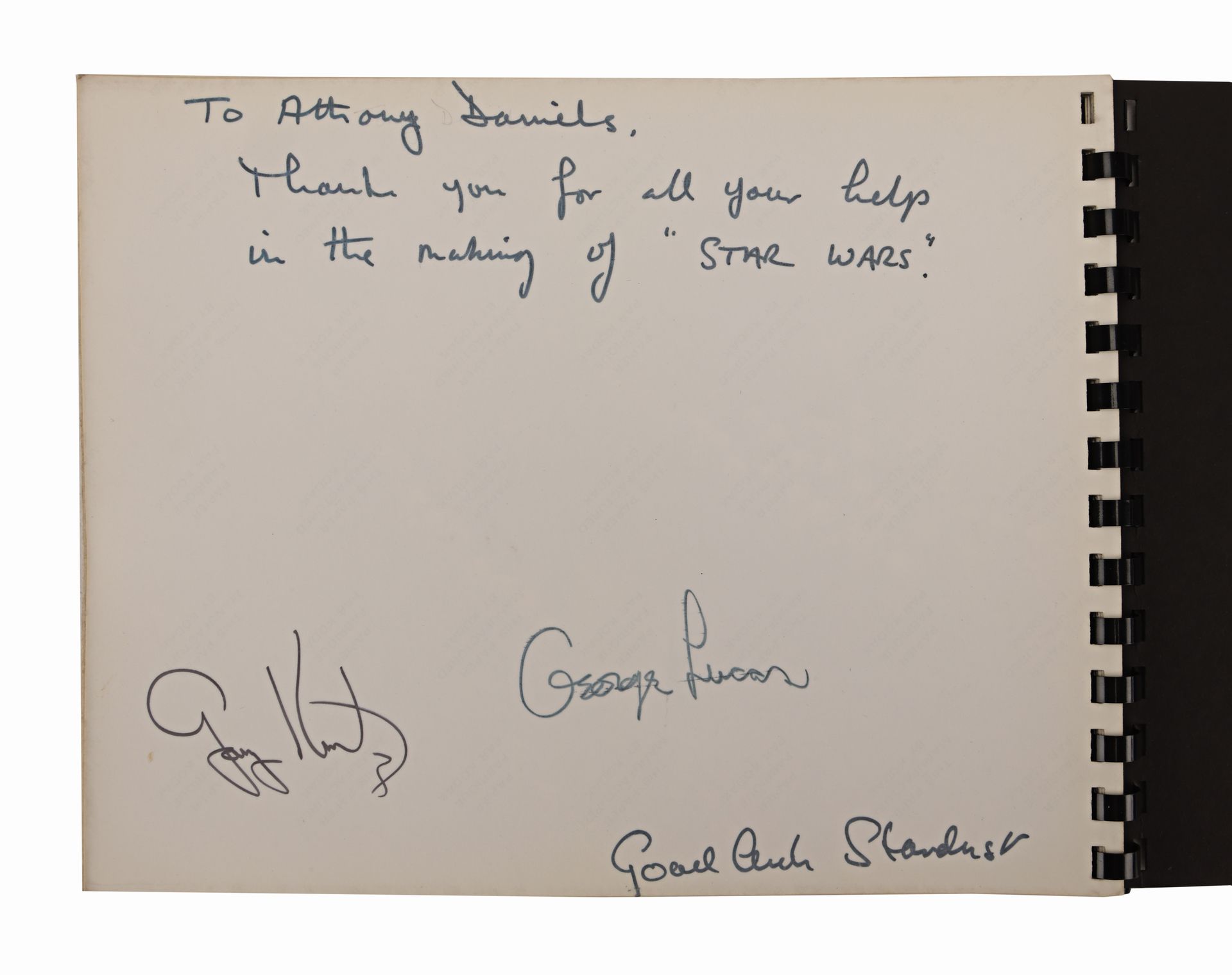 STAR WARS: A NEW HOPE (1977) - Anthony Daniels Collection: Glory Book Signed to Anthony Daniels from - Image 3 of 7