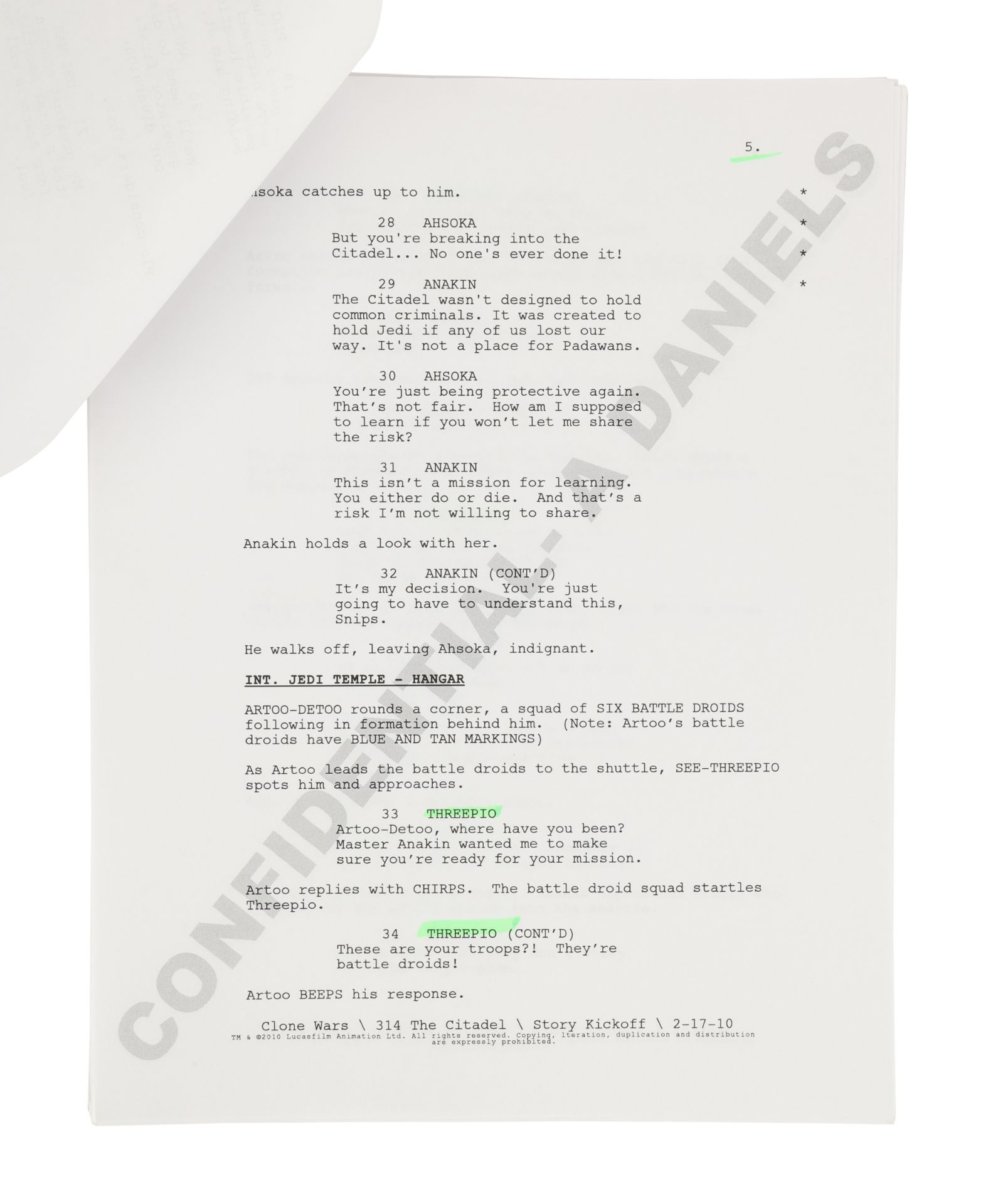 STAR WARS: THE CLONE WARS (2008-2020) - Anthony Daniels Collection: Pair of Anthony Daniels' Scripts - Image 11 of 12