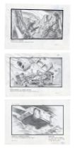 ALIENS (1986) - Set of Three Hand-Illustrated Bug Stomper Crash Storyboards