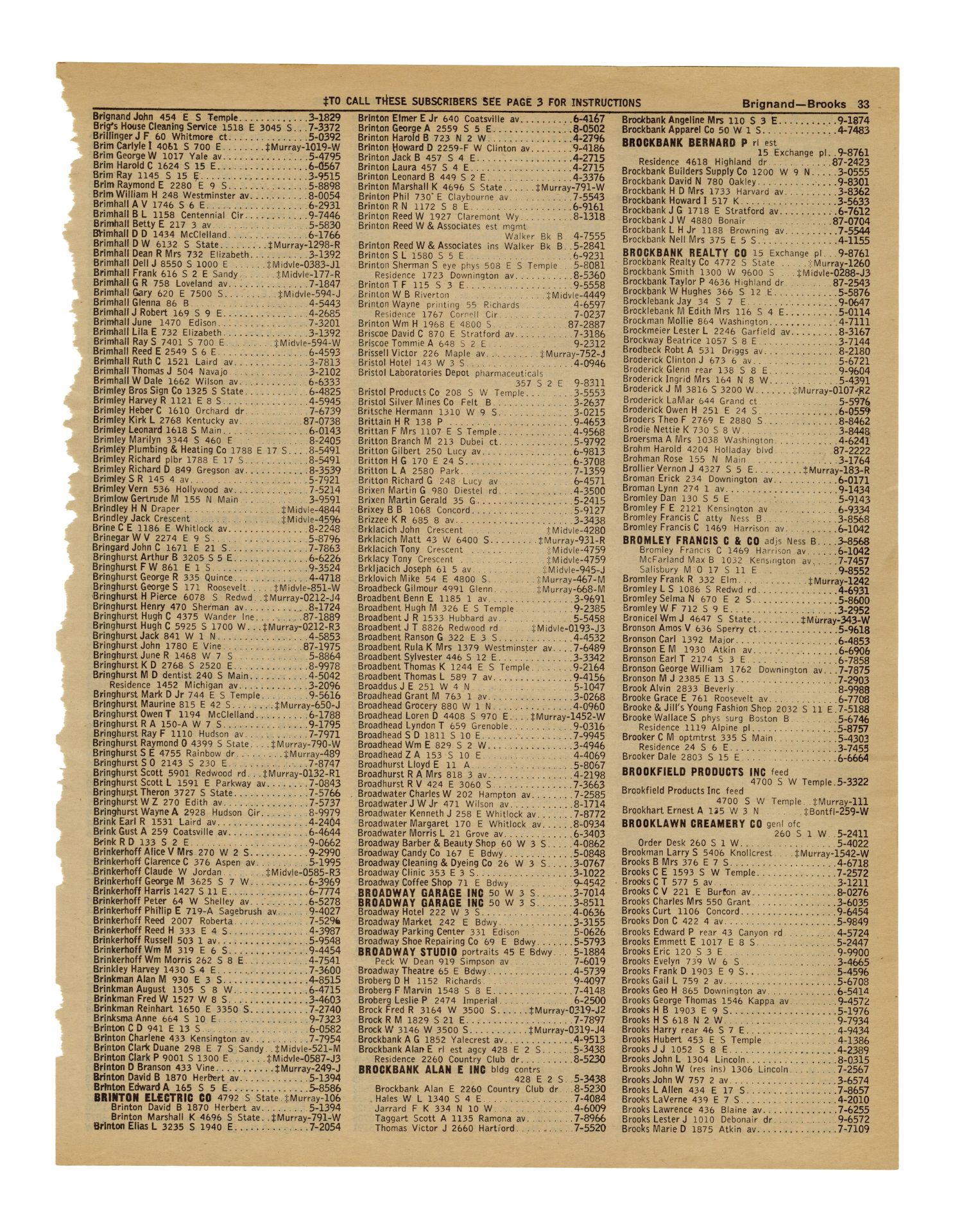 BACK TO THE FUTURE (1985) - Loose Phone Book Page with Dr. Emmett Brown's (Christopher Lloyd) Inform - Image 2 of 2