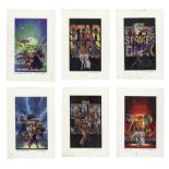 STAR WARS: ORIGINAL TRILOGY (1977-1983) - William Plumb Collection: Set of Six Hand-Illustrated Davi