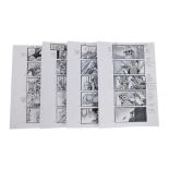 TROY (2004) - Set of Four Hand-Illustrated Storyboard Sheets