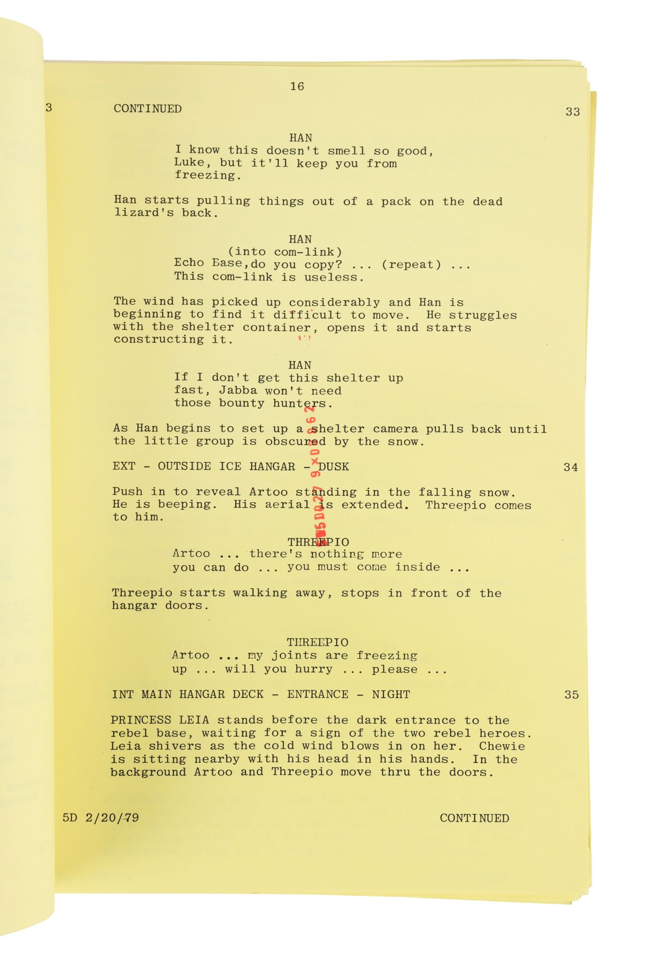 STAR WARS: THE EMPIRE STRIKES BACK (1980) - Anthony Daniels Collection: Hand-annotated Partial Scrip - Image 5 of 12