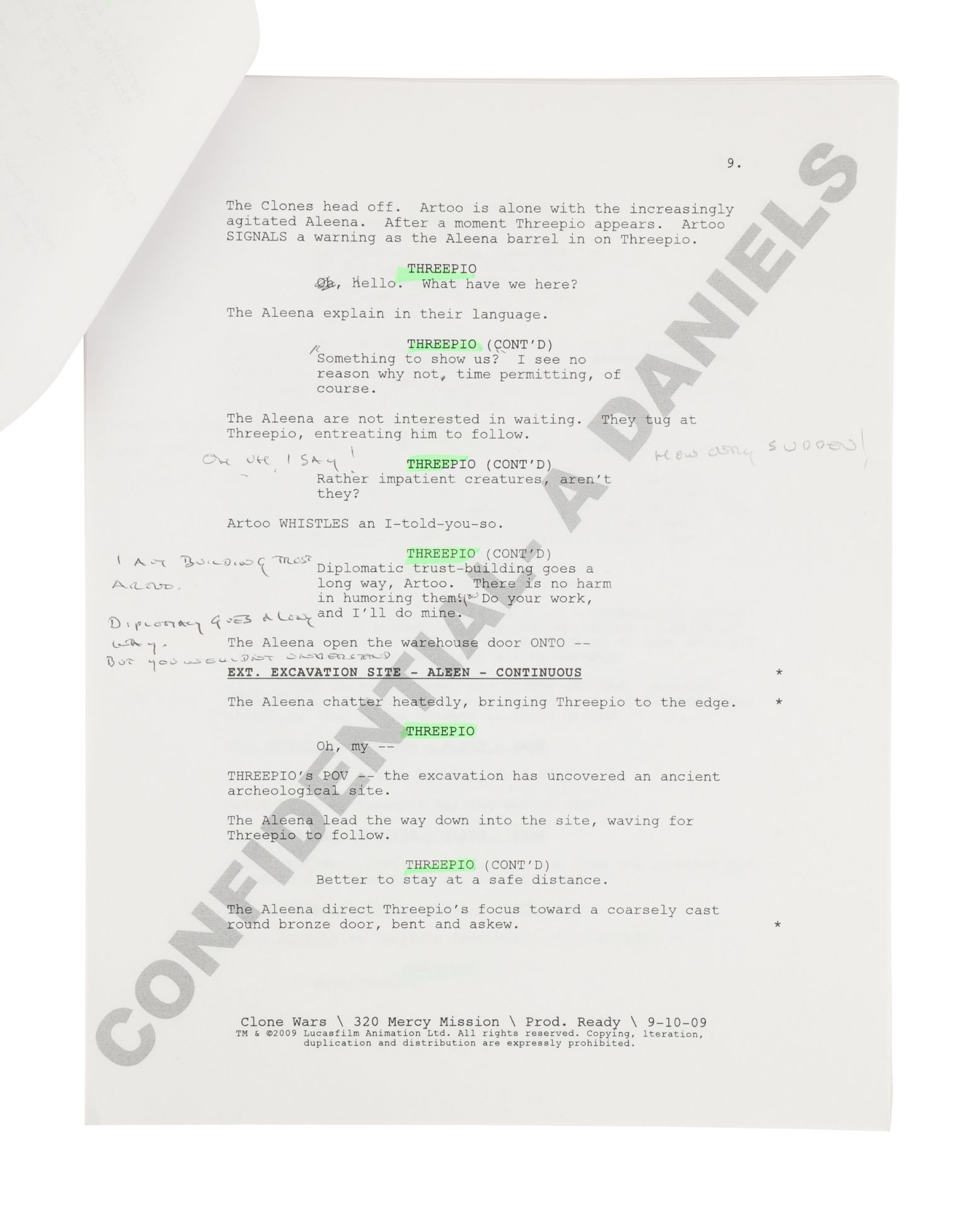 STAR WARS: THE CLONE WARS (2008-2020) - Anthony Daniels Collection: Pair of Anthony Daniels' Scripts - Image 8 of 12