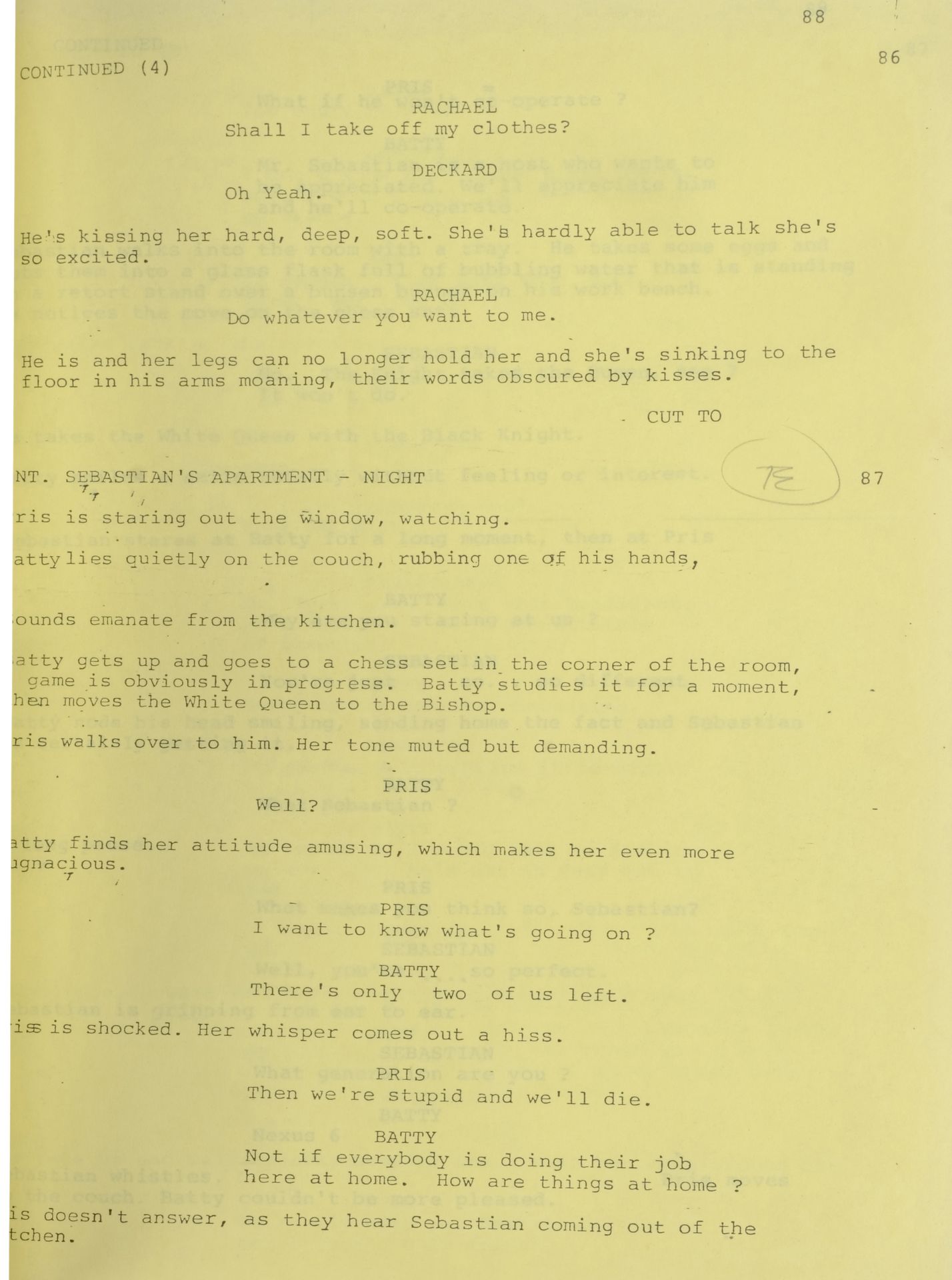 BLADE RUNNER (1982) - Producer's Assistant, Victoria Ewart's Personal Script - Image 6 of 8