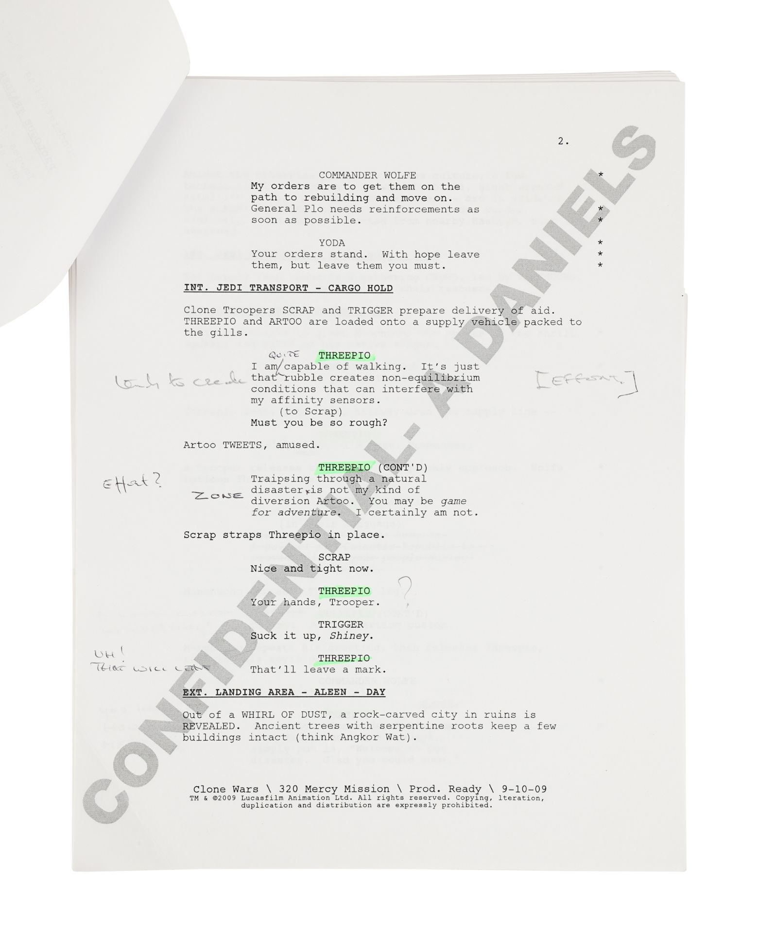 STAR WARS: THE CLONE WARS (2008-2020) - Anthony Daniels Collection: Pair of Anthony Daniels' Scripts - Image 5 of 12