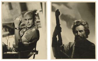 THE TEN COMMANDMENTS (1956) - Charlton Heston- and Yul Brynner-Autographed Production Stills