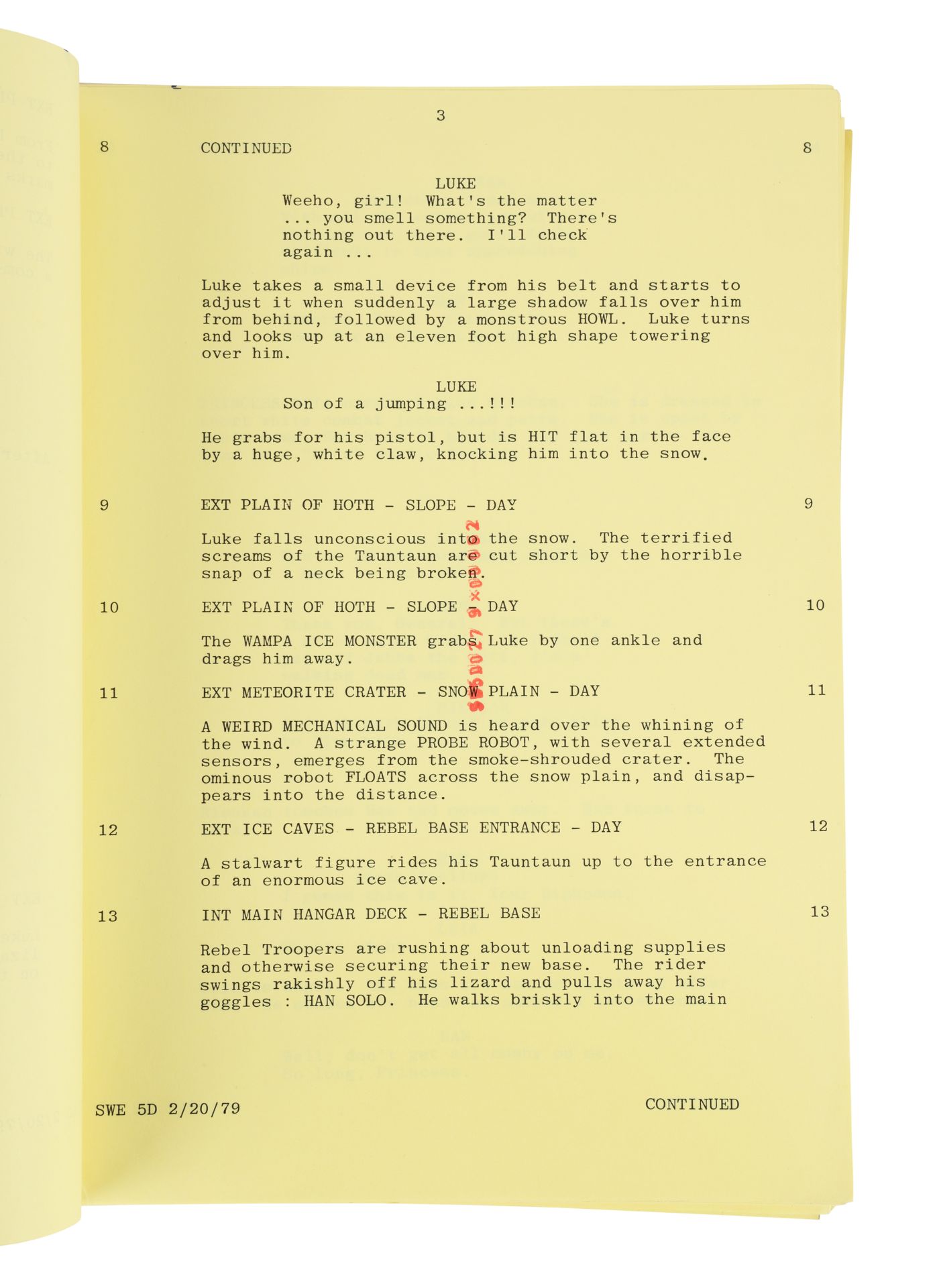 STAR WARS: THE EMPIRE STRIKES BACK (1980) - Anthony Daniels Collection: Hand-annotated Partial Scrip - Image 3 of 12