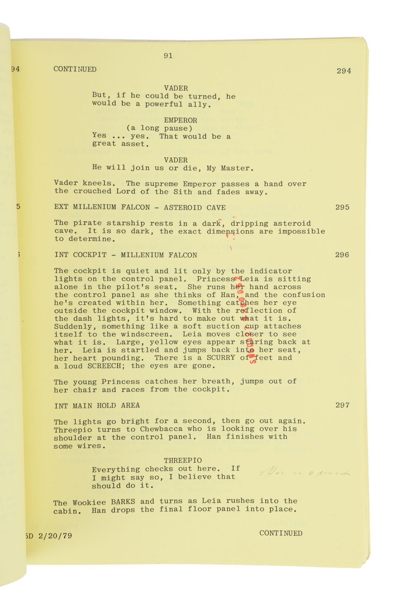 STAR WARS: THE EMPIRE STRIKES BACK (1980) - Anthony Daniels Collection: Hand-annotated Partial Scrip - Image 9 of 12