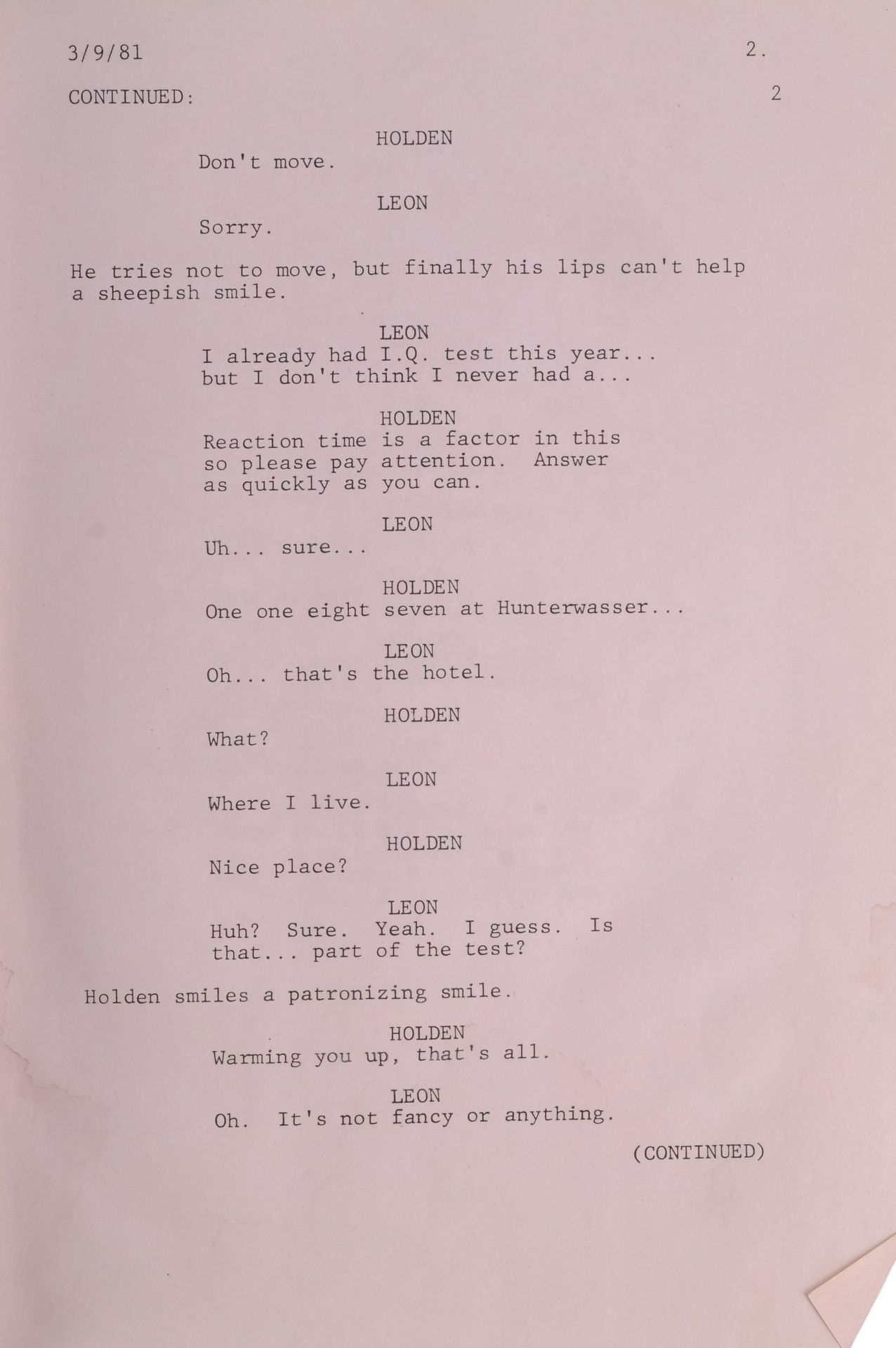 BLADE RUNNER (1982) - Producer's Assistant, Victoria Ewart's Personal Script - Image 4 of 8