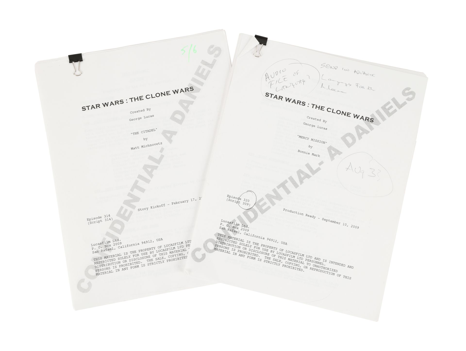 STAR WARS: THE CLONE WARS (2008-2020) - Anthony Daniels Collection: Pair of Anthony Daniels' Scripts - Image 3 of 12