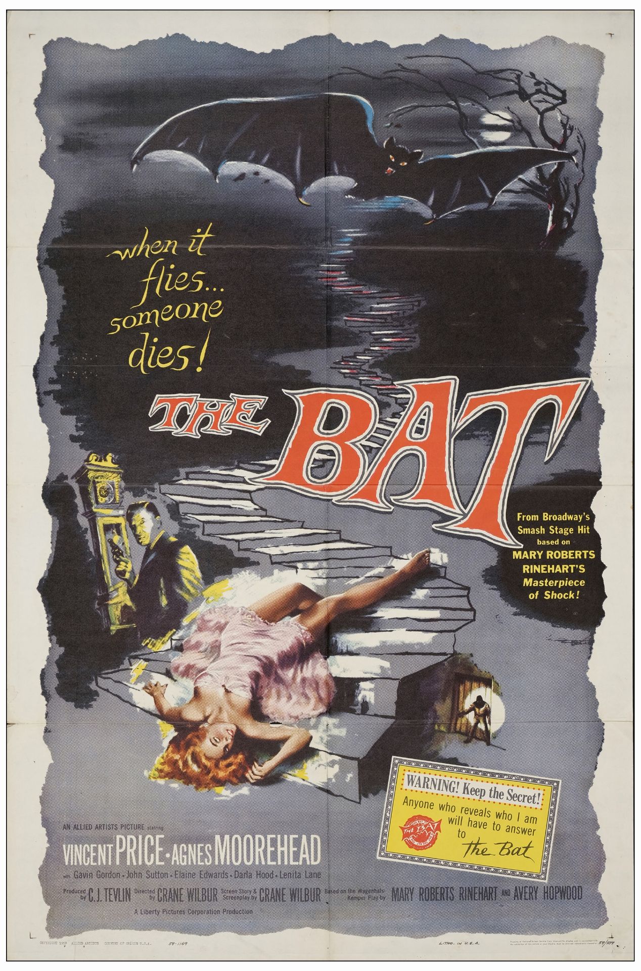 THE BAT - One Sheet (27" x 41"); Very Fine- Folded