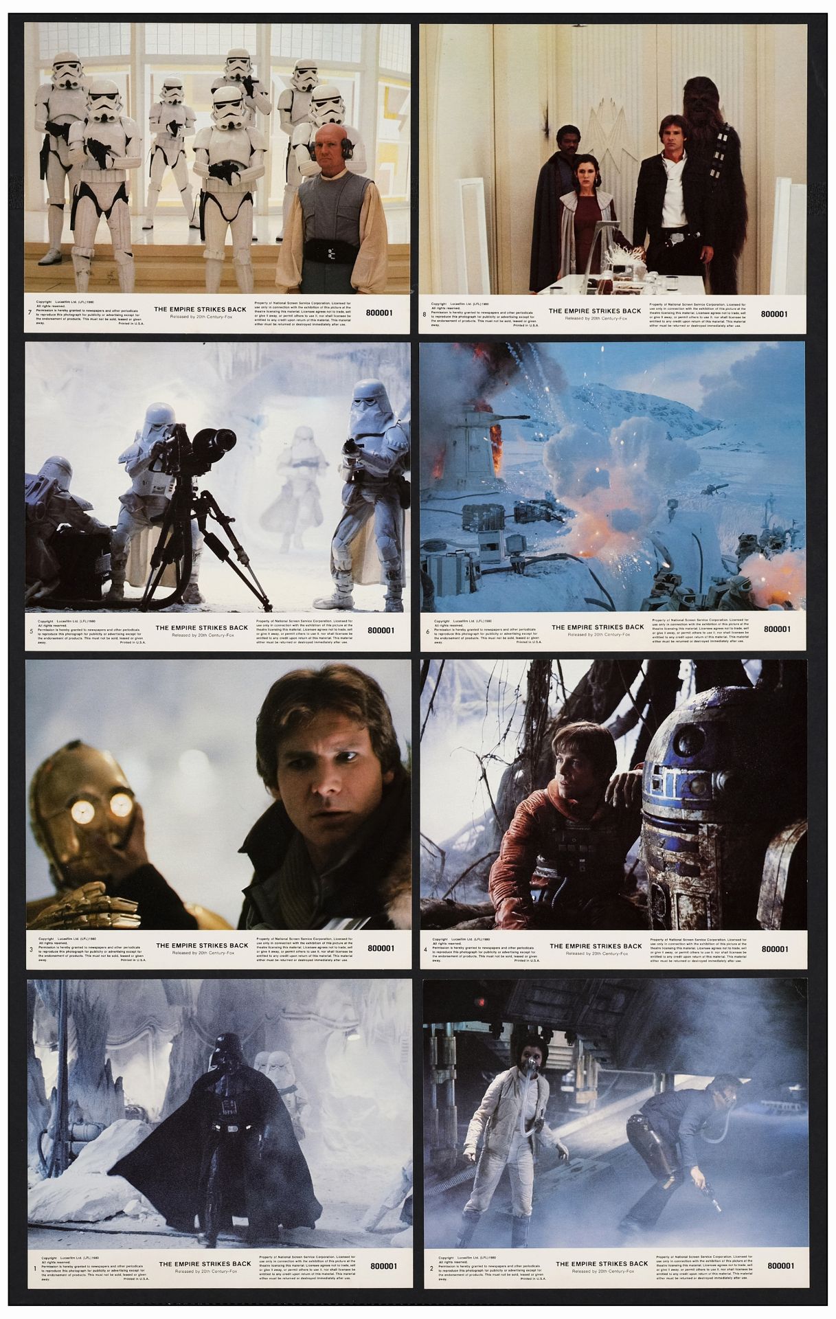 STAR WARS: ORIGINAL TRILOGY - Three Mini Lobby Card Sets of (8) (8" x 10"); Very Fine+ - Bild 3 aus 4