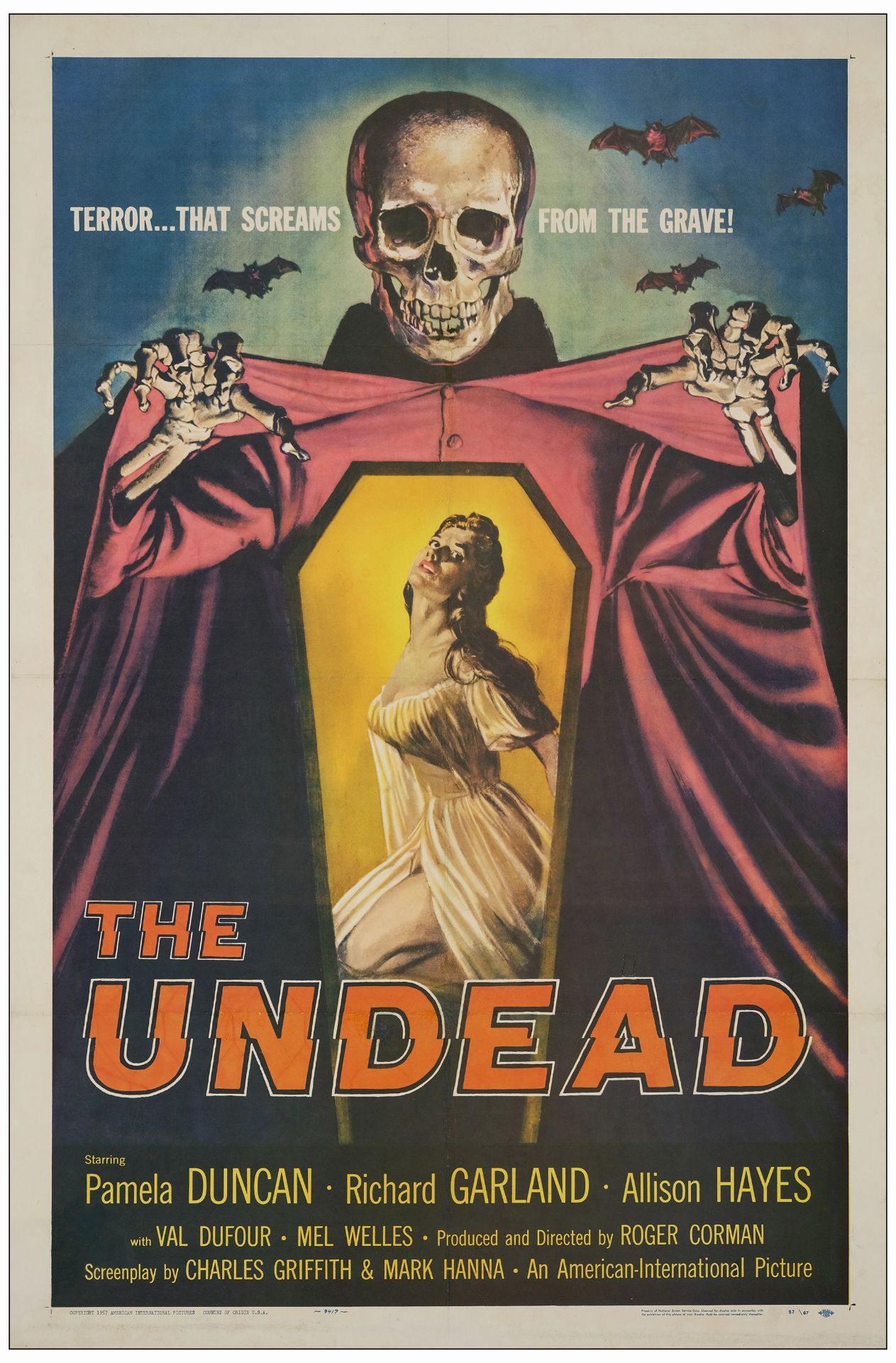 THE UNDEAD - One Sheet (27" x 41"); Very Fine- on Linen