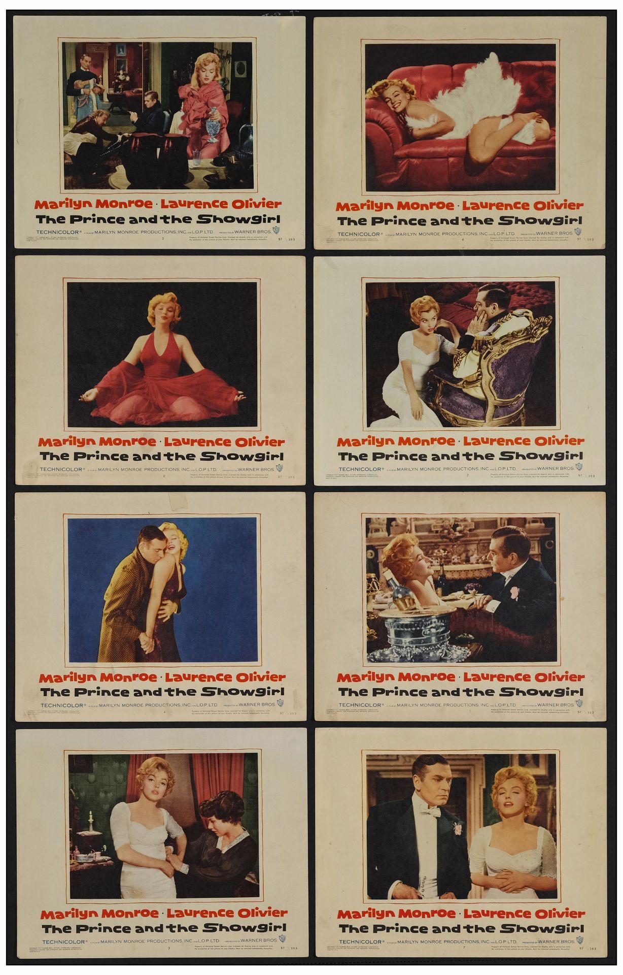 THE PRINCE AND THE SHOWGIRL - Lobby Card Set of (8) (11" x 14"); Fine+