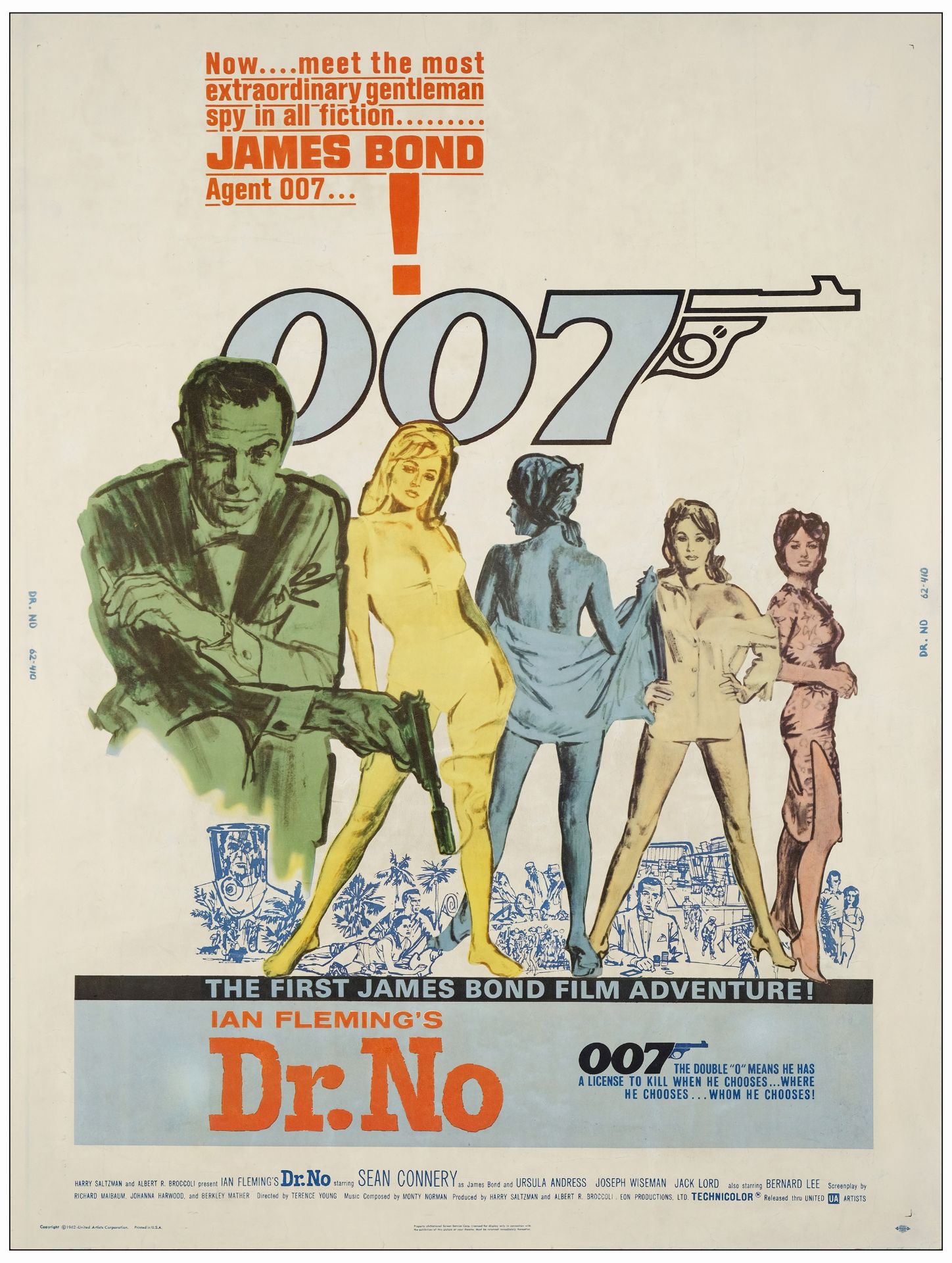 JAMES BOND: DR. NO - 30" x 40"; Very Fine- on Linen