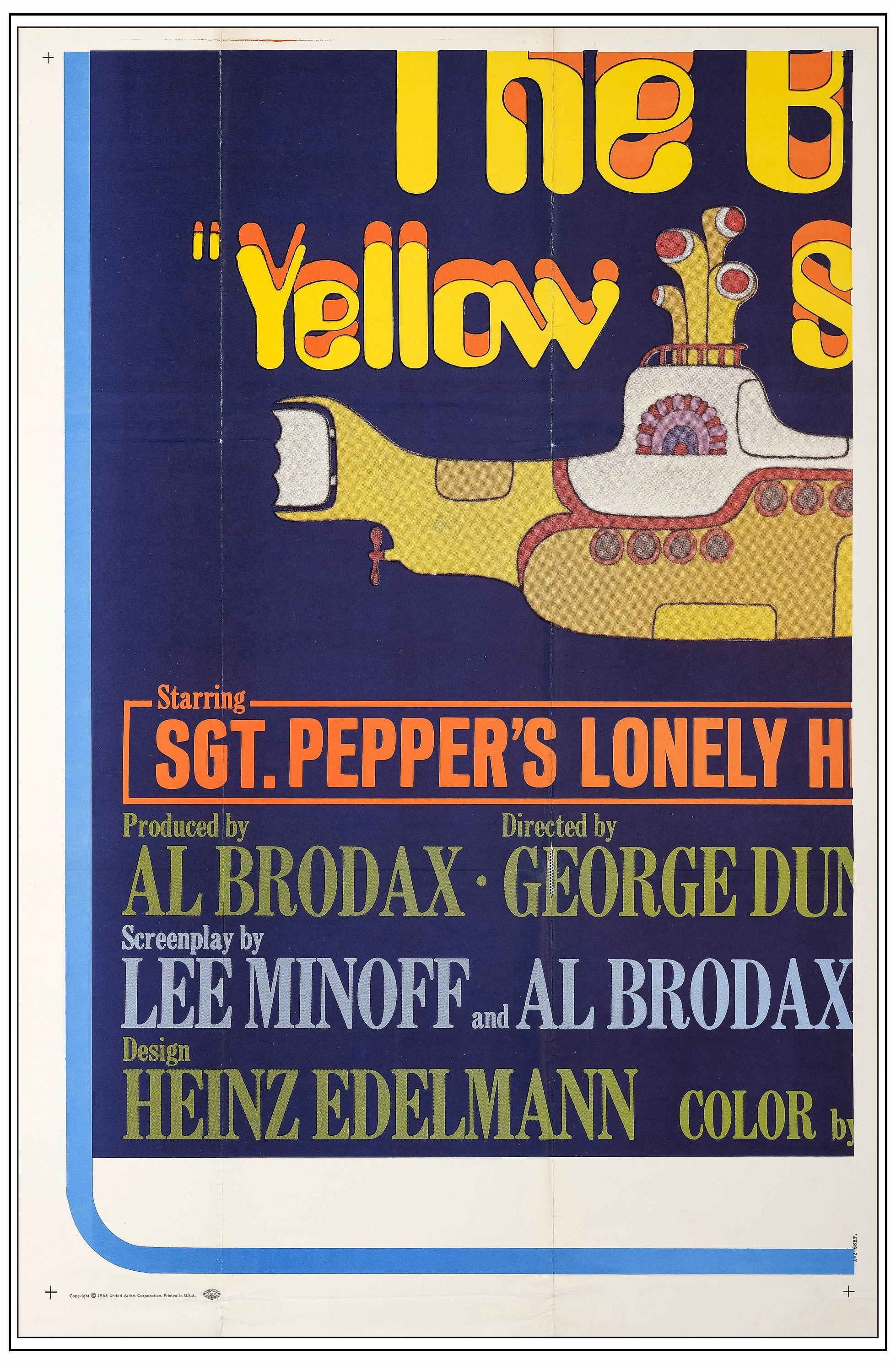 YELLOW SUBMARINE - Six Sheet (79" x 80"); Very Fine Folded - Image 4 of 5