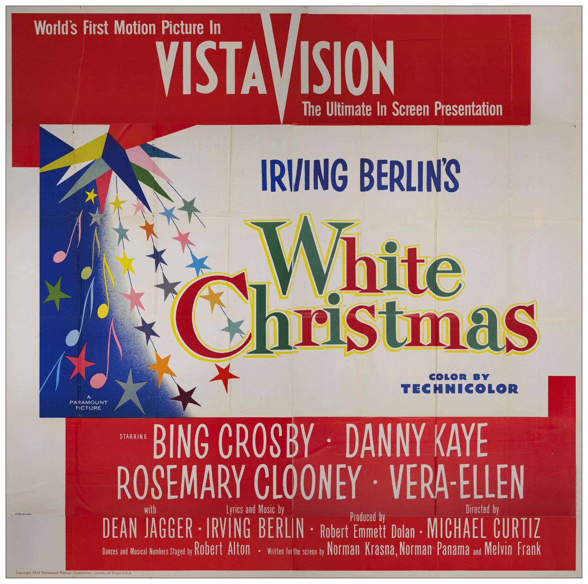 WHITE CHRISTMAS - Six Sheet (81" x 81"); Block Style; Fine Folded