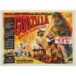 GODZILLA - First Release British Quad (30" x 40"); Very Fine- on Linen