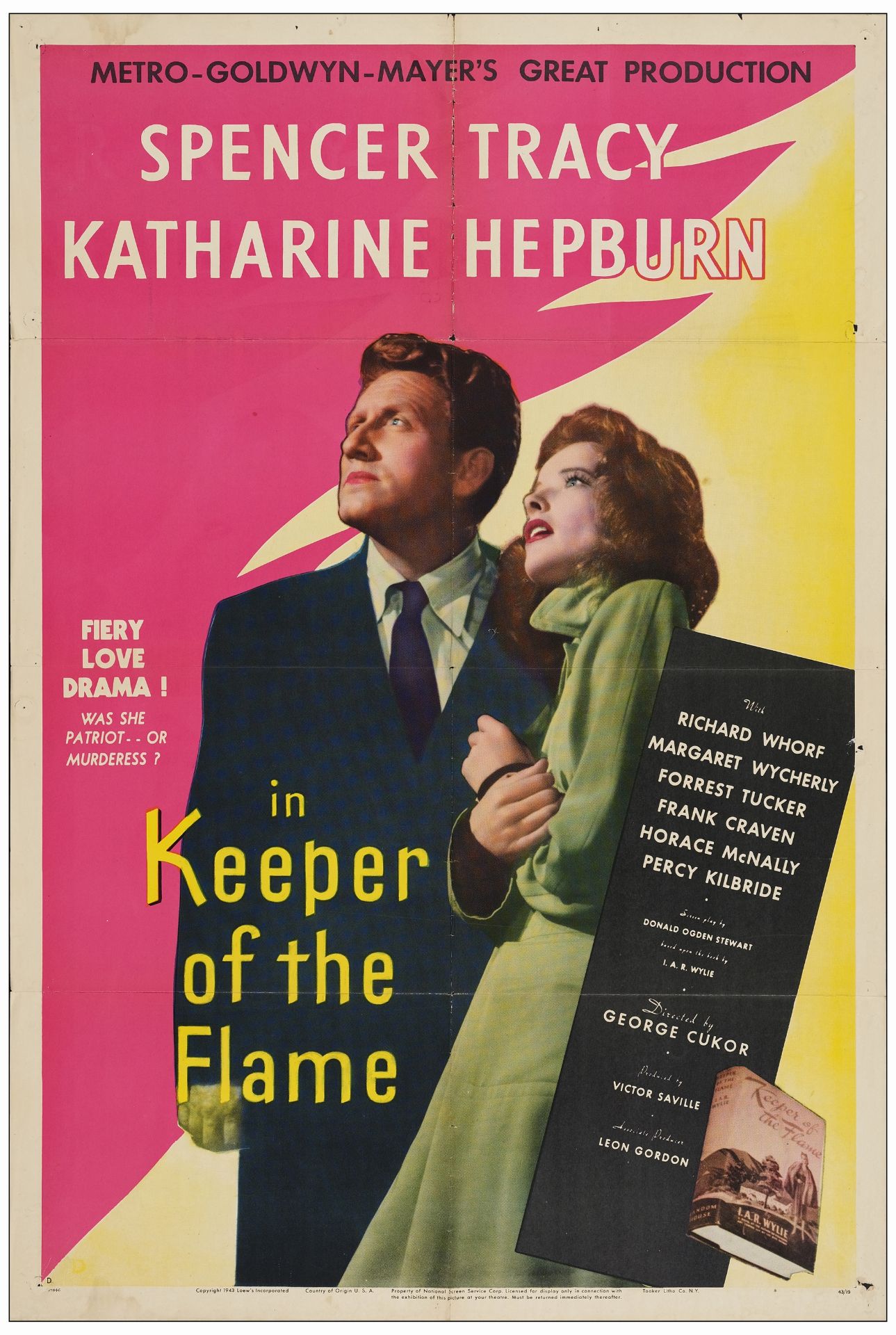 KEEPER OF THE FLAME - One Sheets (2) (27" x 41"); Styles C & D; Very Fine Folded - Bild 2 aus 3
