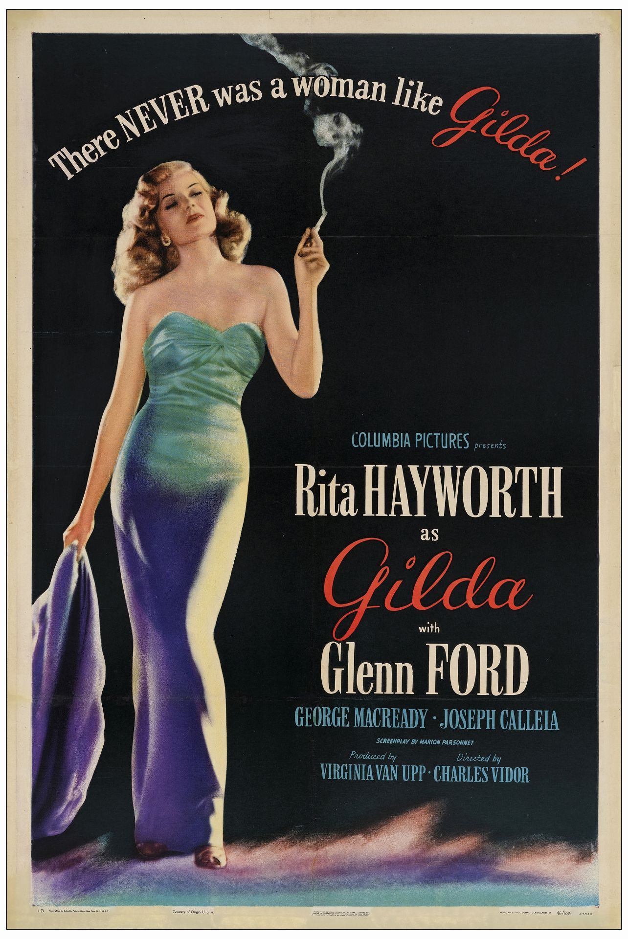 GILDA - One Sheet (27" x 41"); Style B; Very Fine- on Linen