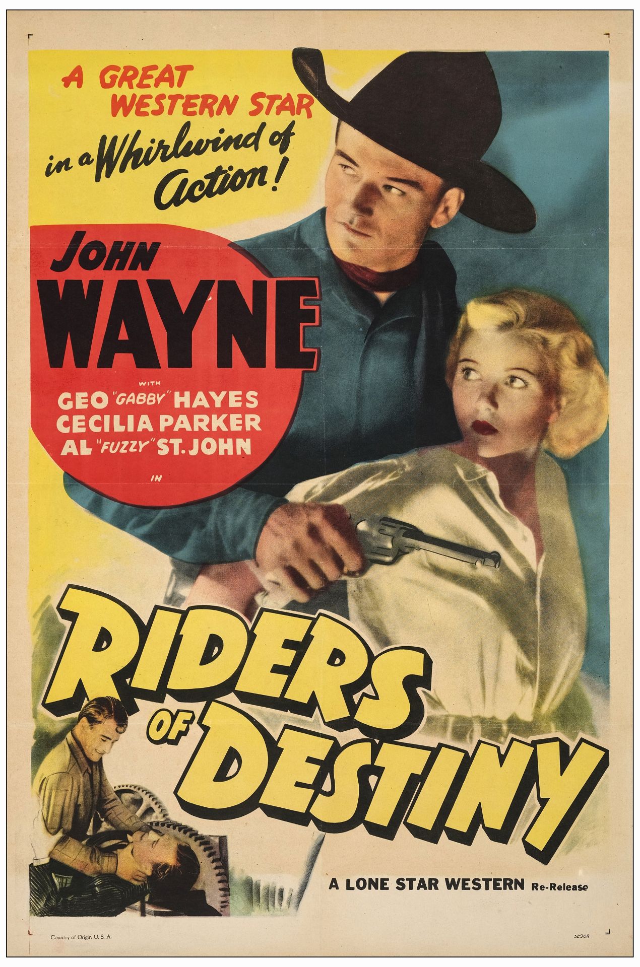 RIDERS OF DESTINY - One Sheet (27" x 41"); Very Fine on Linen