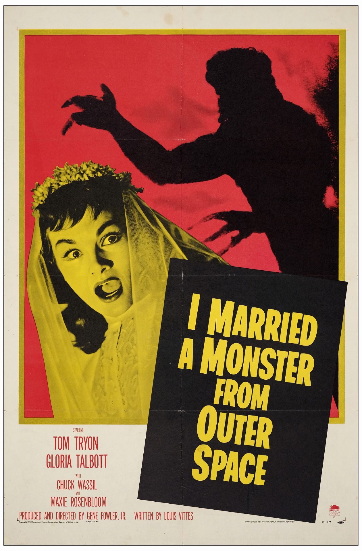 I MARRIED A MONSTER FROM OUTERSPACE - One Sheet (27" x 41"); Fine Folded