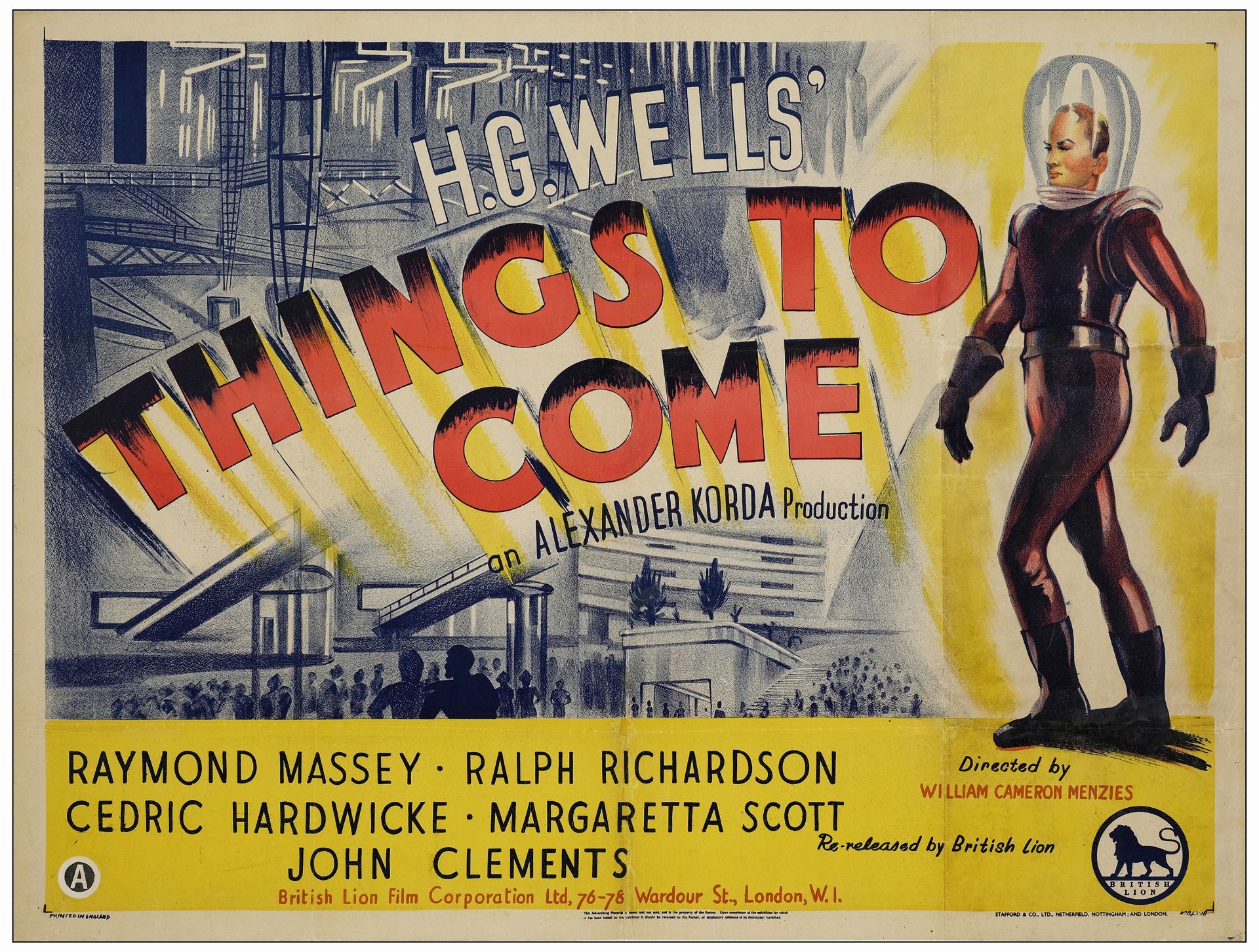 H.G. WELLS' THINGS TO COME - British Quad (30" x 40"); Fine on Paper