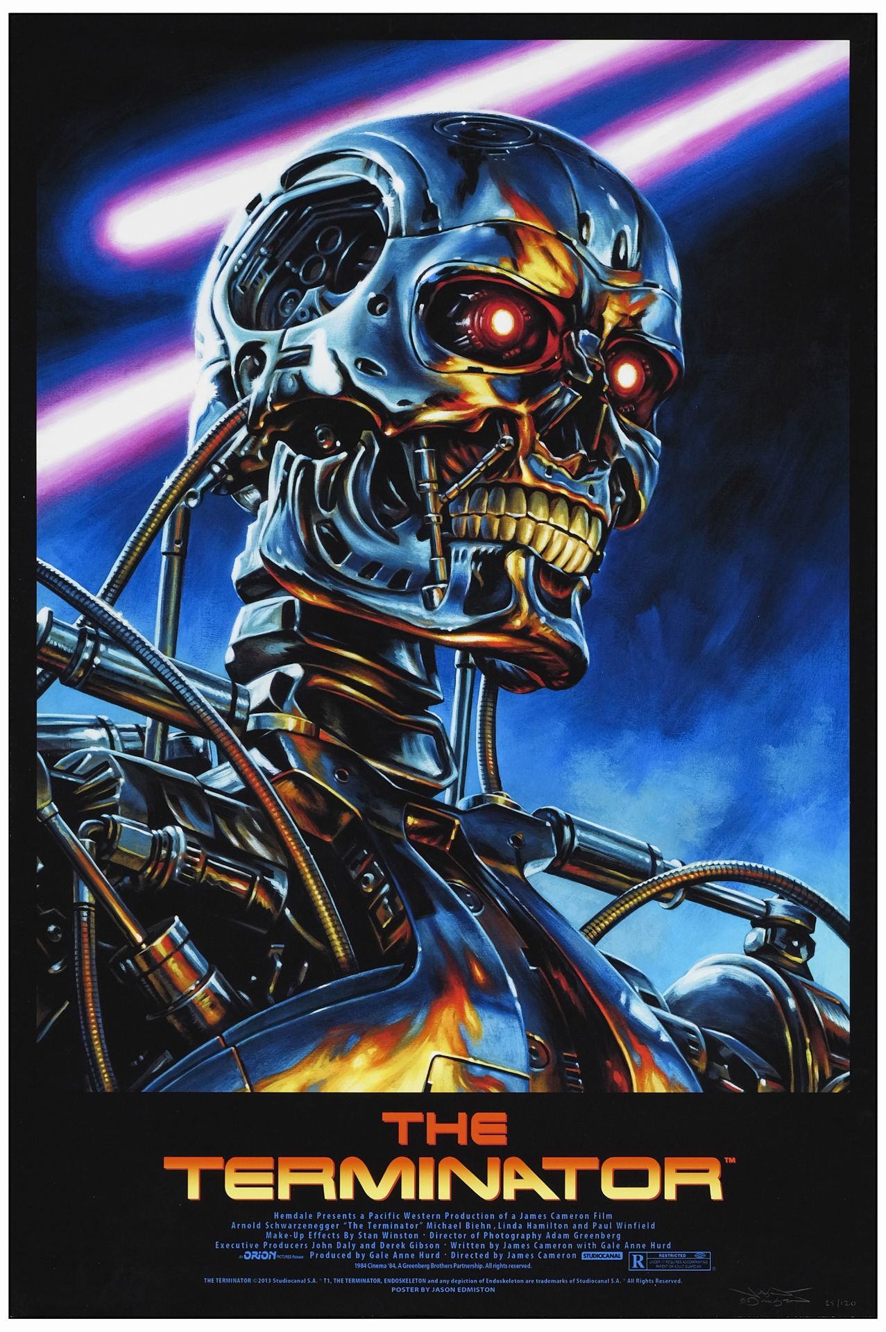 THE TERMINATOR - Art Print (16" x 24" ) Signed by Artist; 28/120; Near Mint Rolled