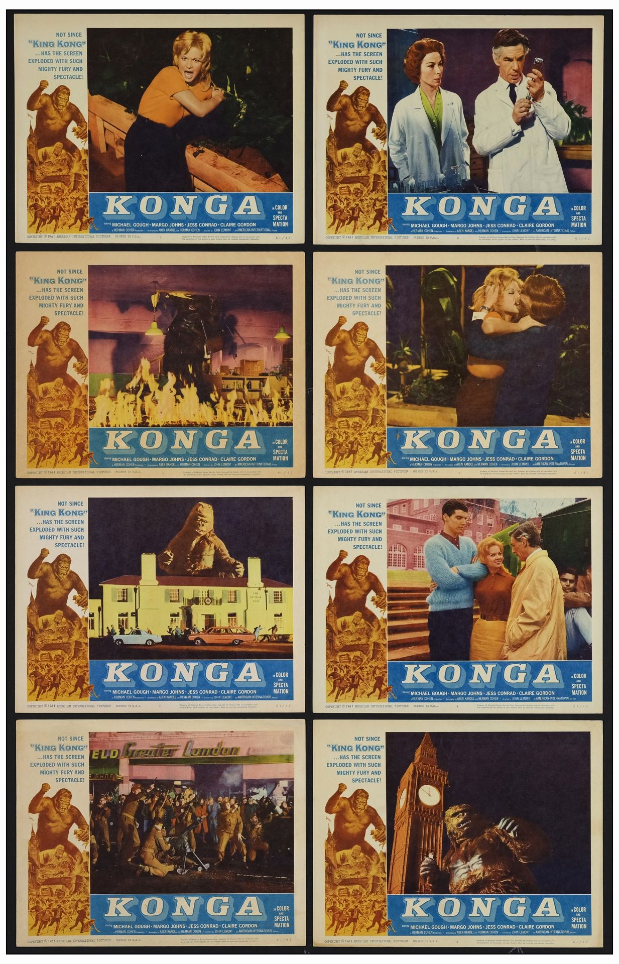 KONGA - Lobby Card Set of (8) (11" x 14"); Very Fine-