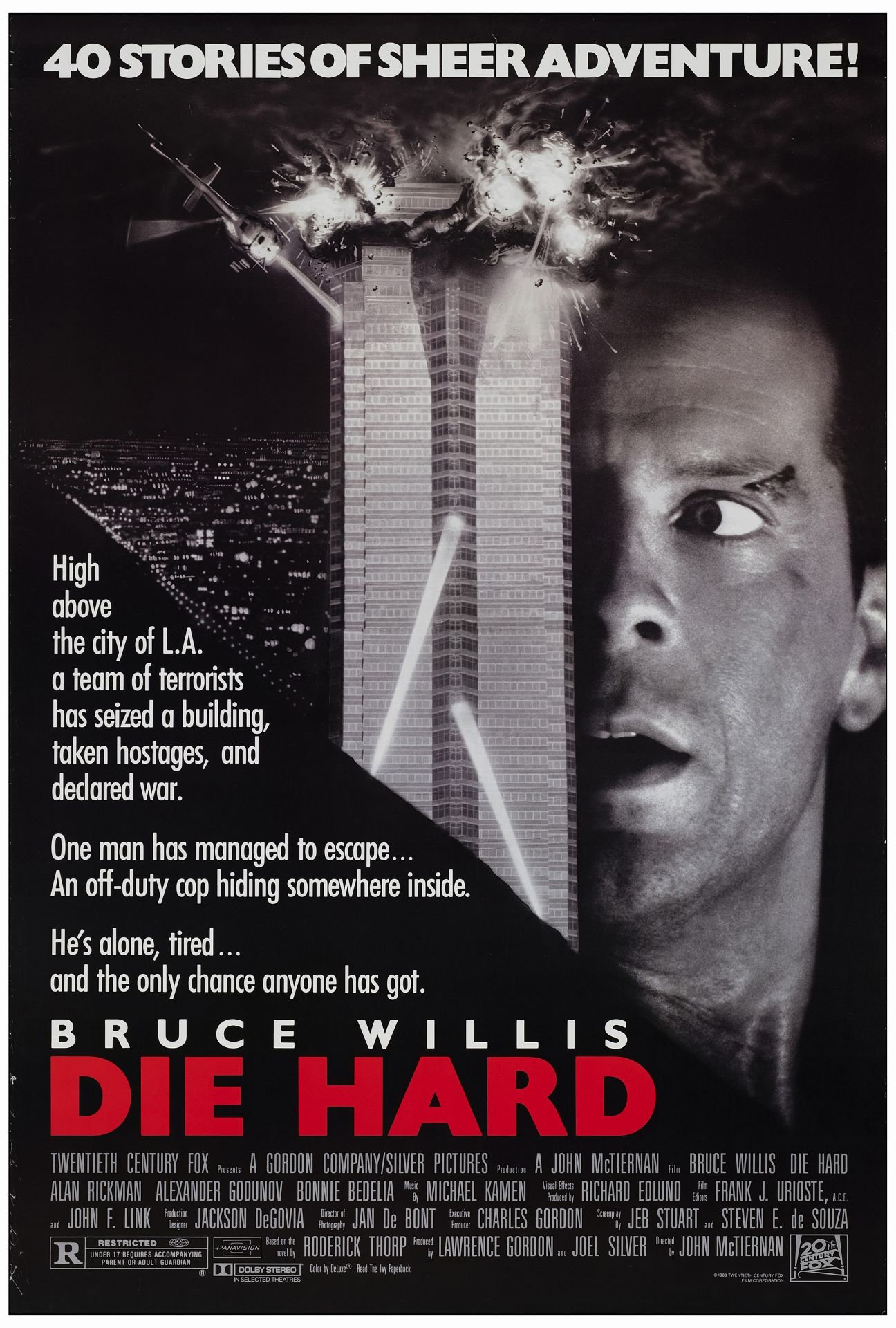 DIE HARD - One Sheet (27" x 40"); Very Fine+ Rolled