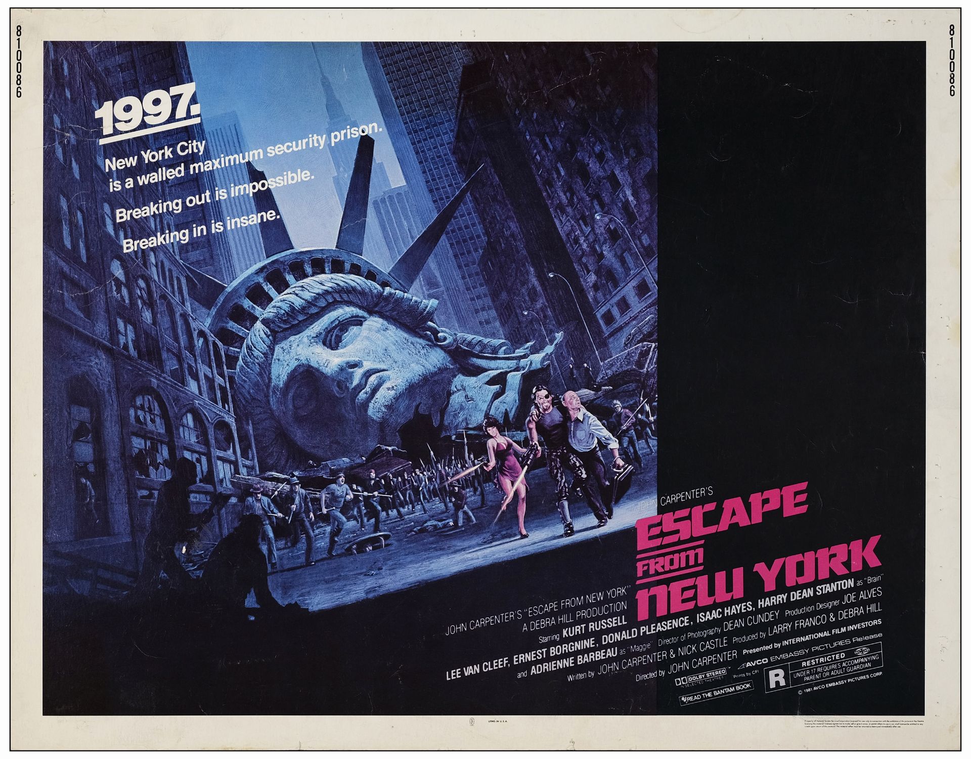 ESCAPE FROM NEW YORK - Half Sheet (22" x 28" ); Fine- Rolled