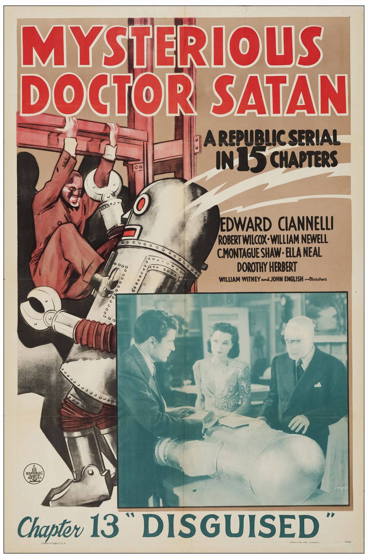 MYSTERIOUS DOCTOR SATAN - One Sheet and (1) Lobby Card Set of 4 (27" x 41" & 11" x 14"); Very Fine - Bild 3 aus 3