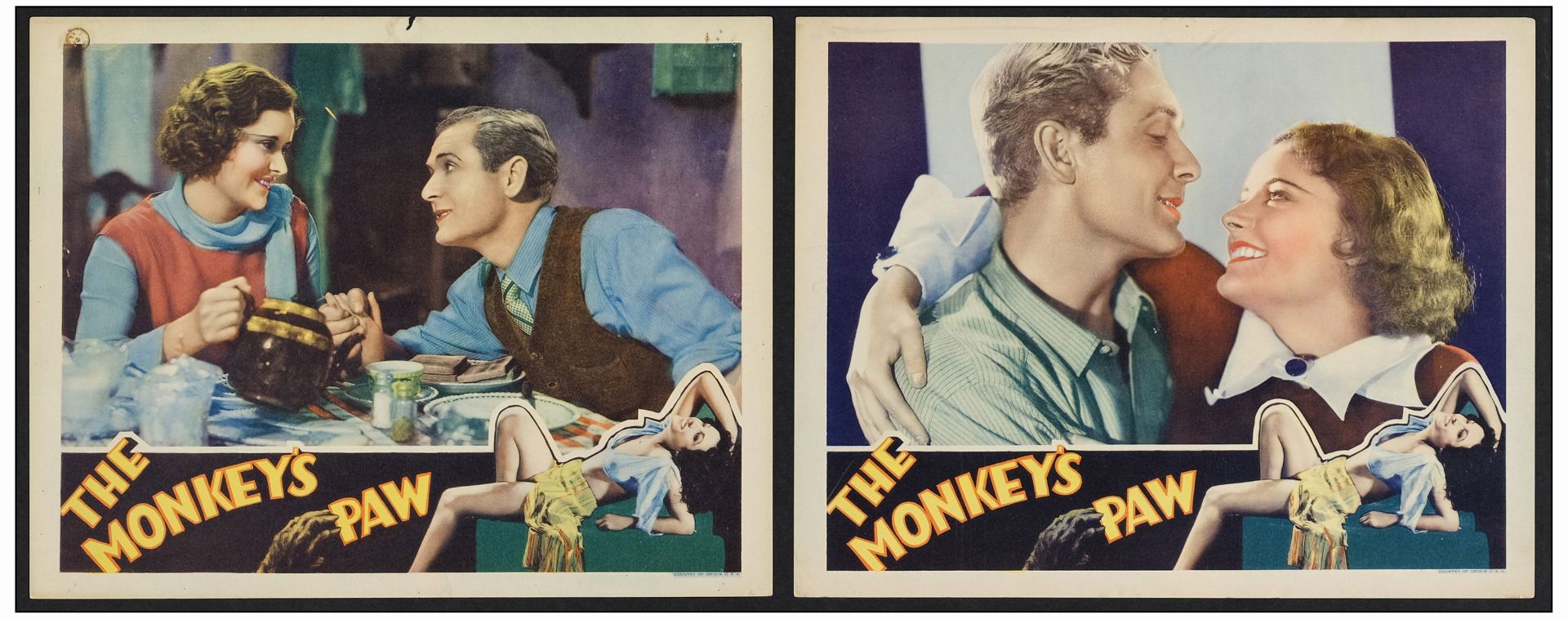 THE MONKEY'S PAW - Lobby Cards (2) (11" x 14"); Fine+