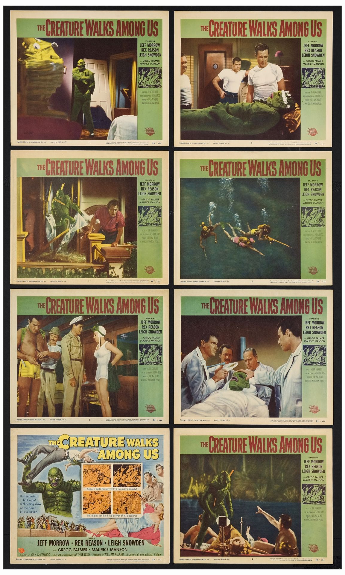 THE CREATURE WALKS AMONG US - Lobby Card Set of (8) (11" x 14"); Very Fine-