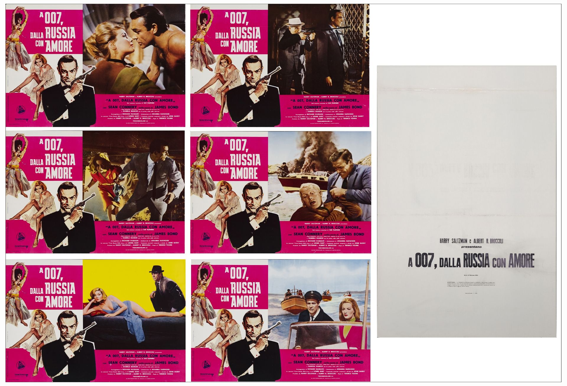 JAMES BOND: DR. NO/FROM RUSSIA WITH LOVE - Italian Photobusta Sets (2) of (6) (18" x 26.25"); Fine+ - Bild 2 aus 19