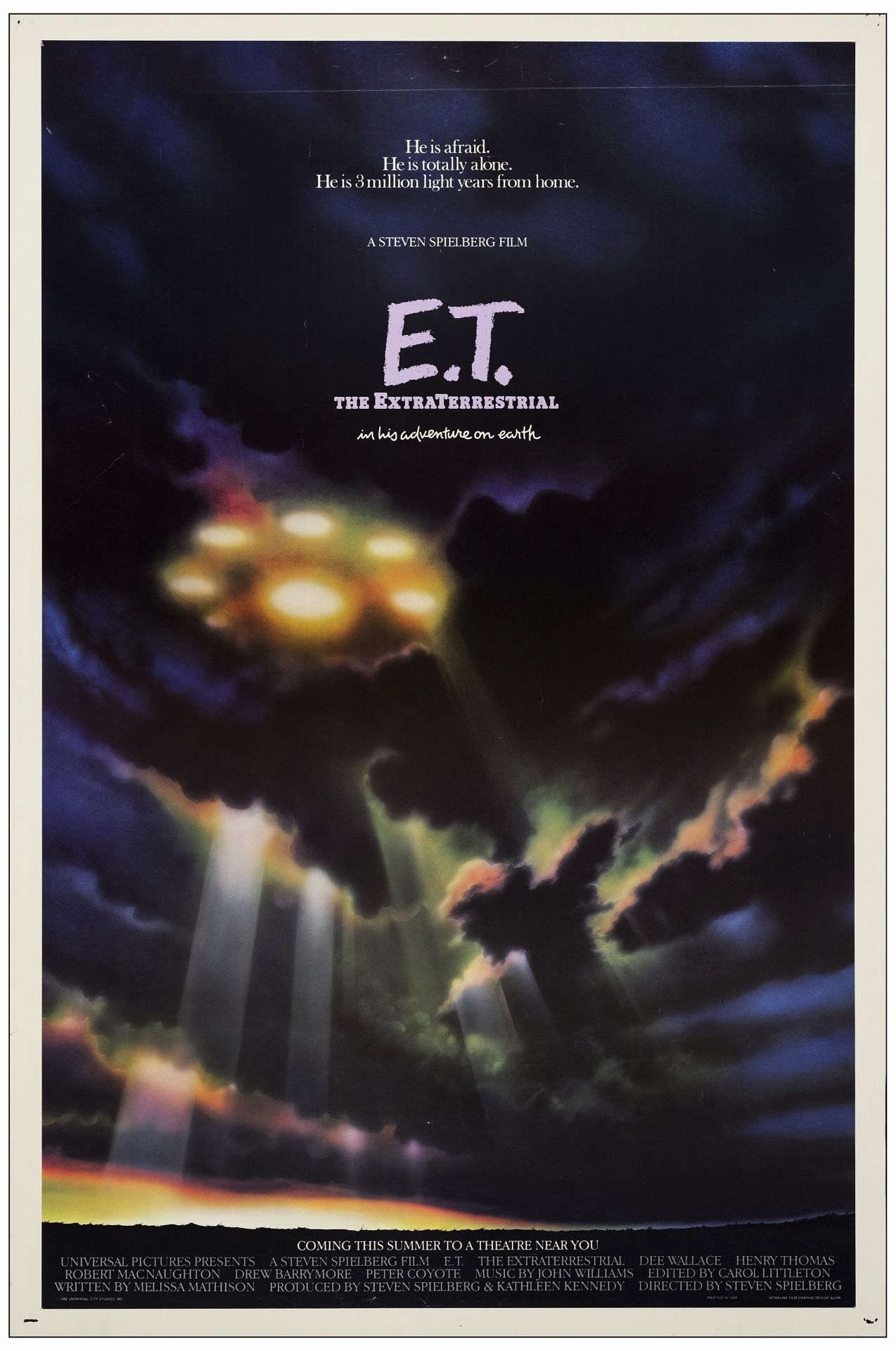 E.T. THE EXTRA-TERRESTRIAL - One Sheet (27" x 41" ); Advance; Fine Rolled