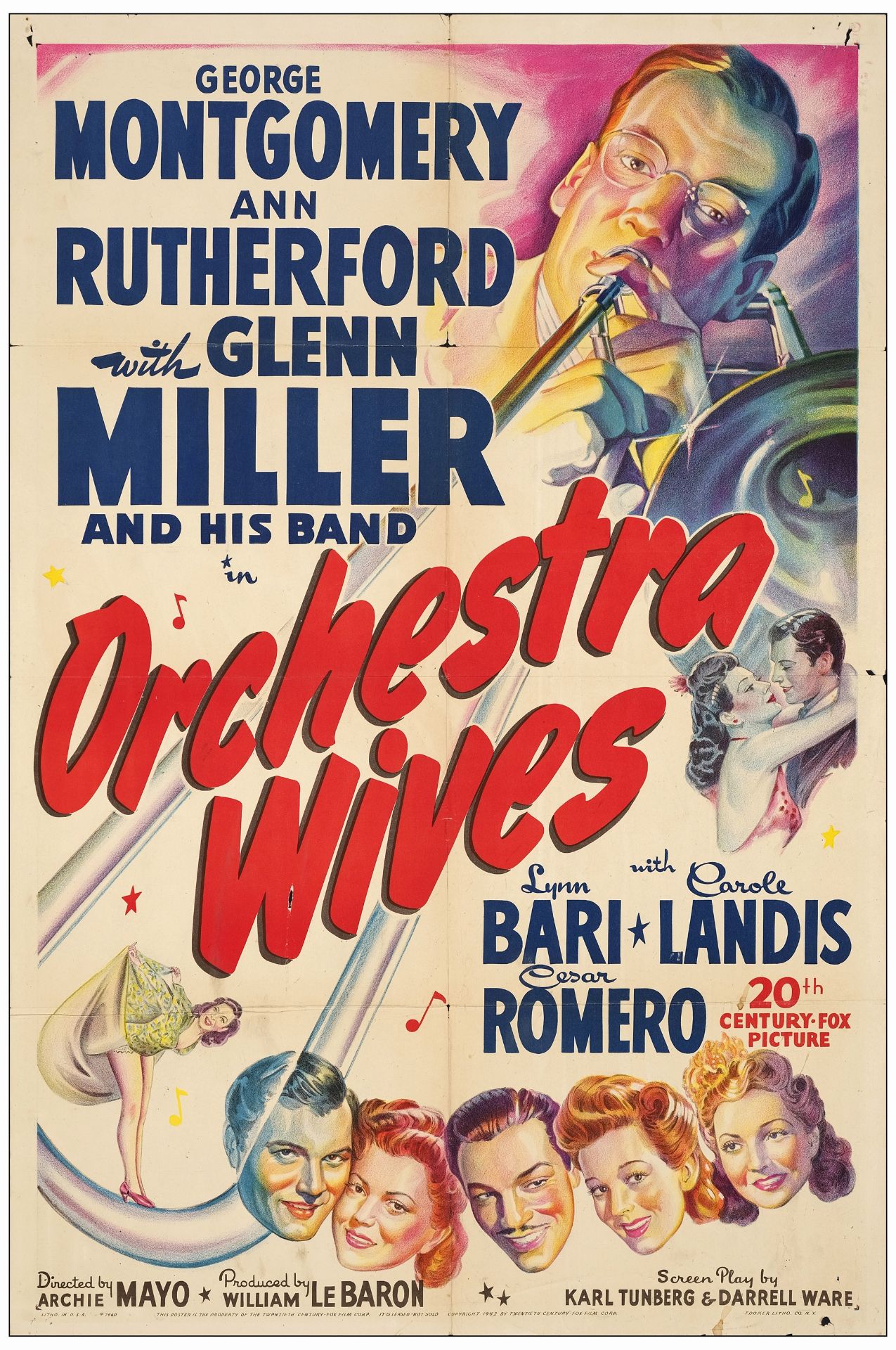 ORCHESTRA WIVES - One Sheet (27" x 41" ); Good Folded