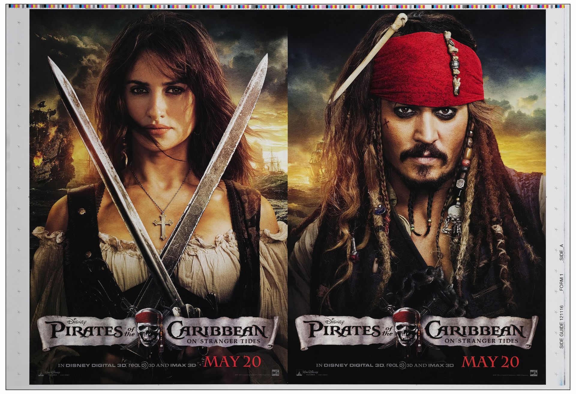 PIRATES OF THE CARIBBEAN: ON STRANGER TIDES - Printer's Proof Double One Sheets (2), One Sheet (56" - Image 3 of 4