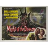 NIGHT OF THE DEMON - British Quad (30" x 40" ); Very Good+ on Linen