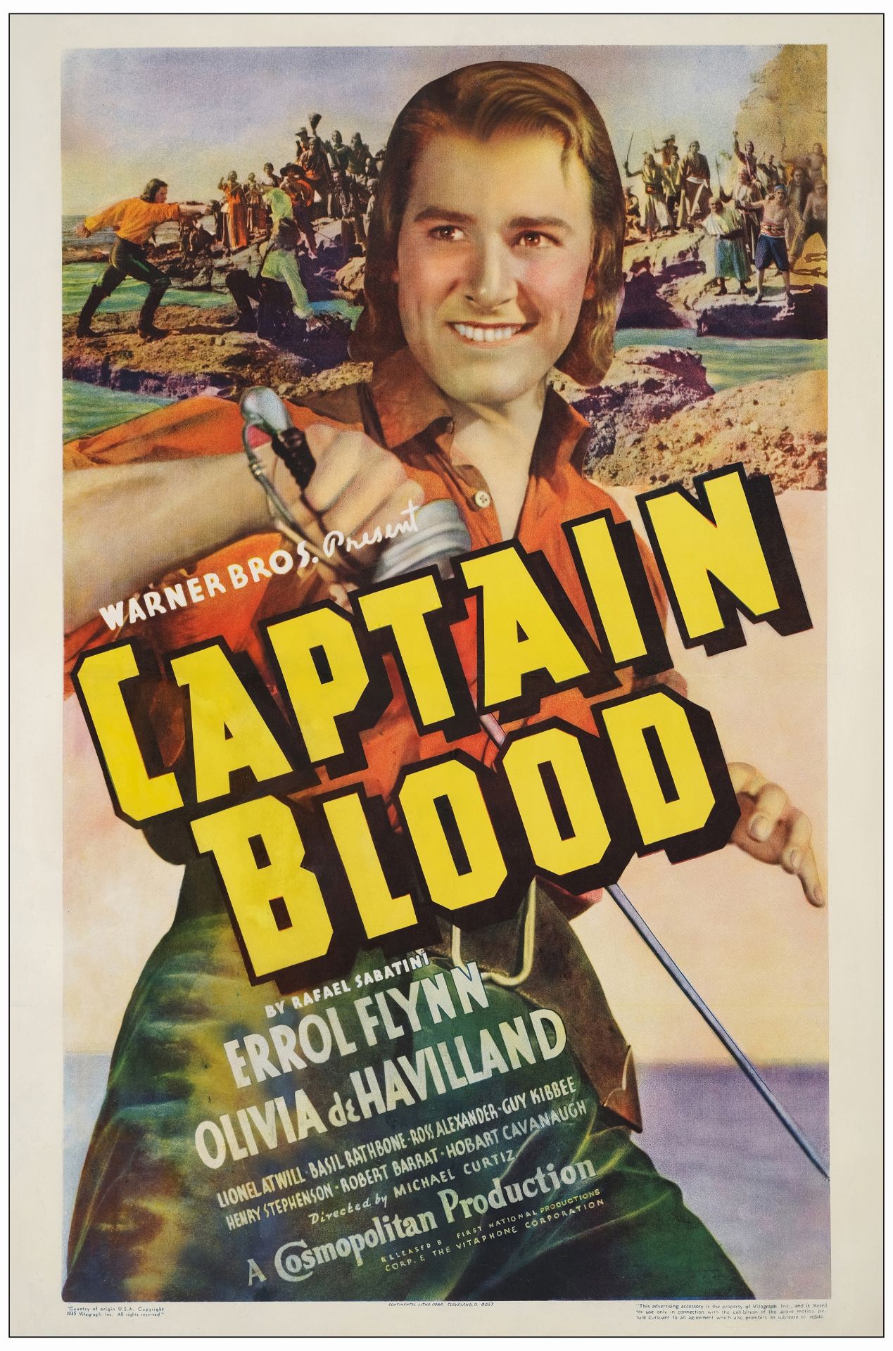 CAPTAIN BLOOD - One Sheet (27" x 41" ); Very Good on Linen