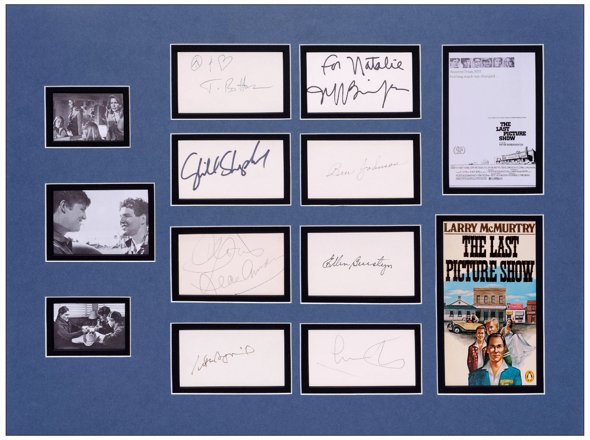 THE LAST PICTURE SHOW - Autographs in Display (24" x 18") Autographed by Timothy Bottoms, Cybill She