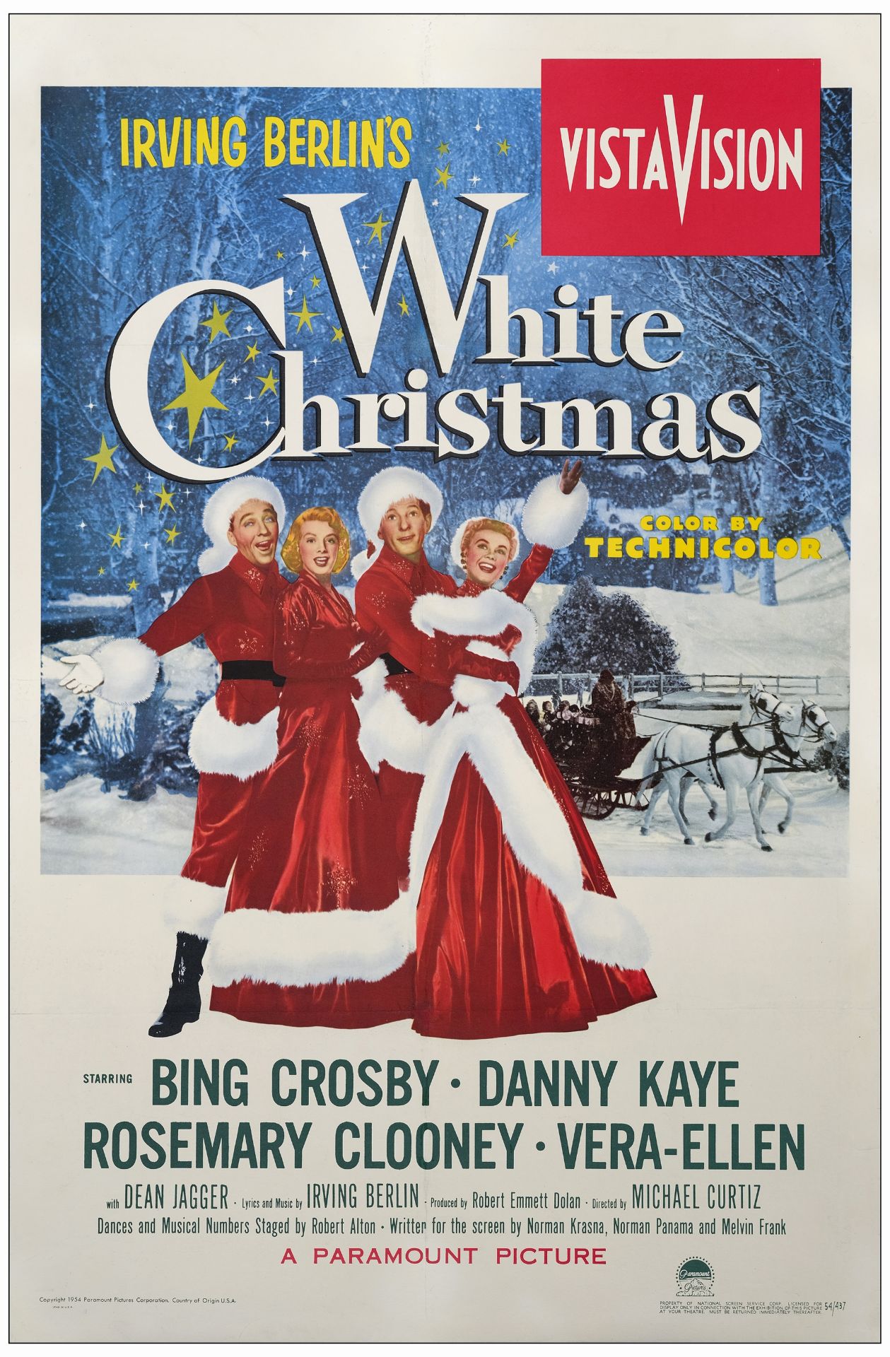 WHITE CHRISTMAS - One Sheet (27" x 41" ); Fine+ on Linen