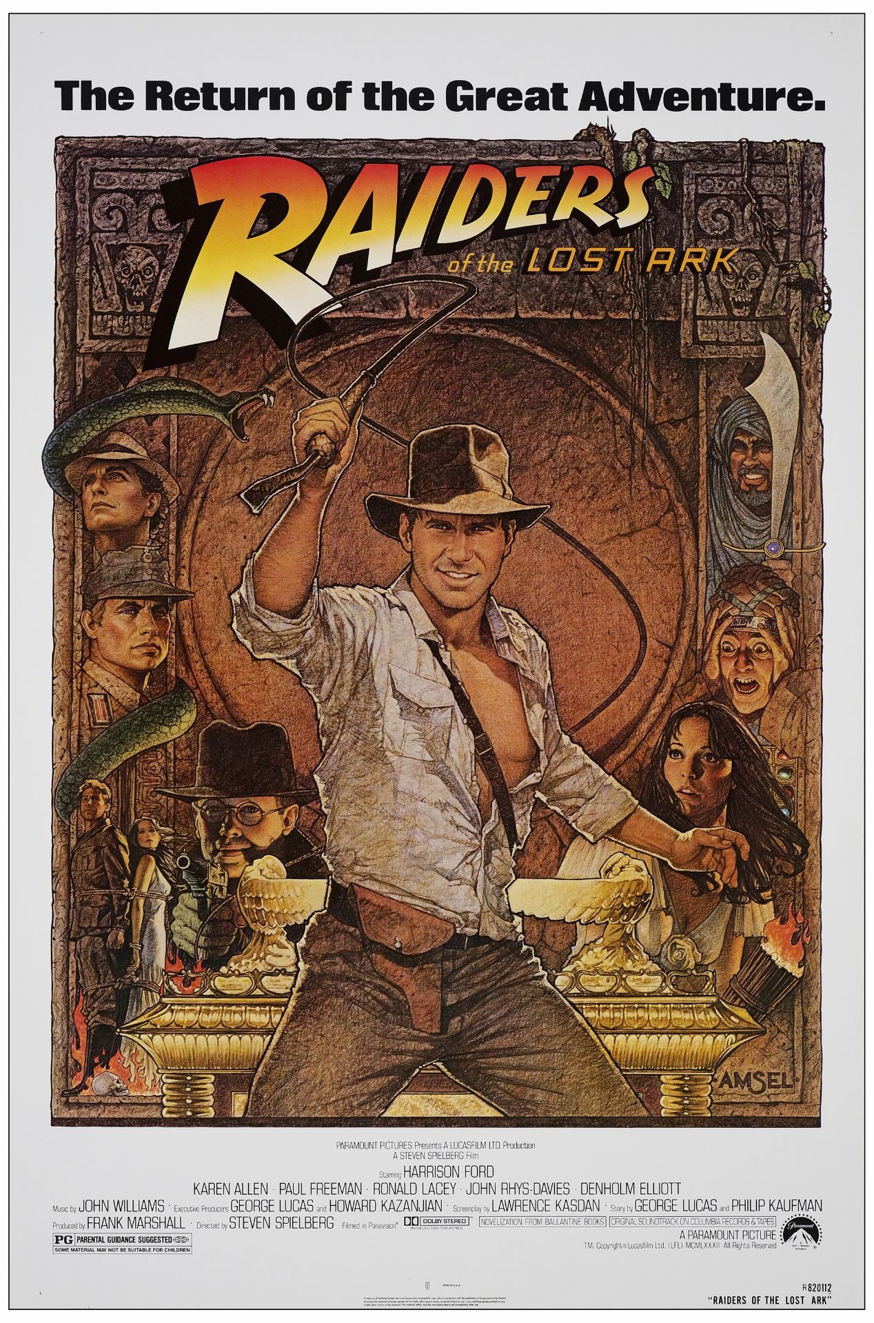 INDIANA JONES AND THE RAIDERS OF THE LOST ARK - One Sheet (27" x 41"); Howard Kazanjian Collection;