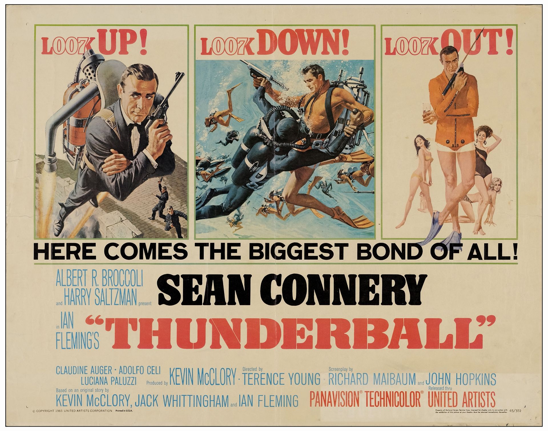 JAMES BOND: THUNDERBALL - Half Sheet (22" x 28"); Very Good+ Folded